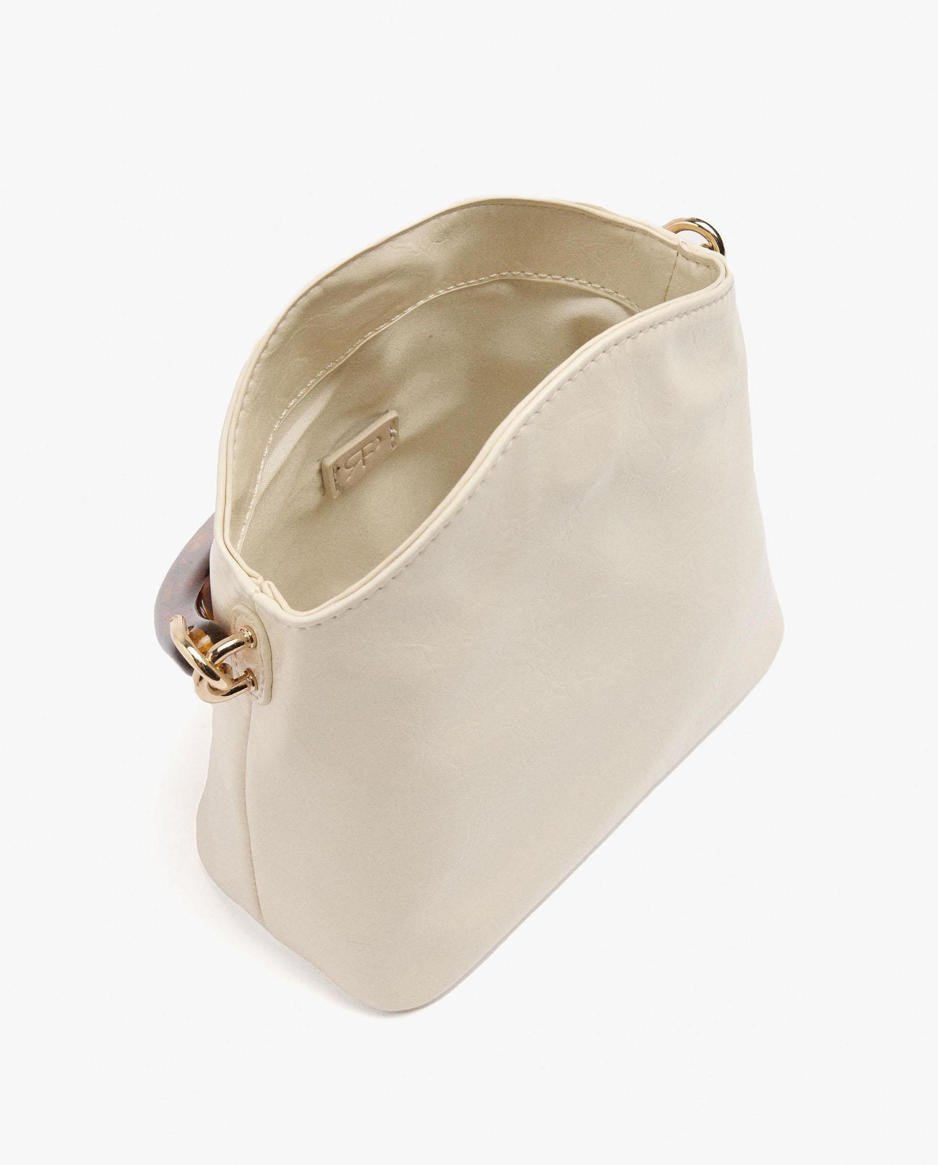 Bolso de fiesta convertible a bandolera con asa rígida y cierre imantado - Parfois - Crudo Crudo-4