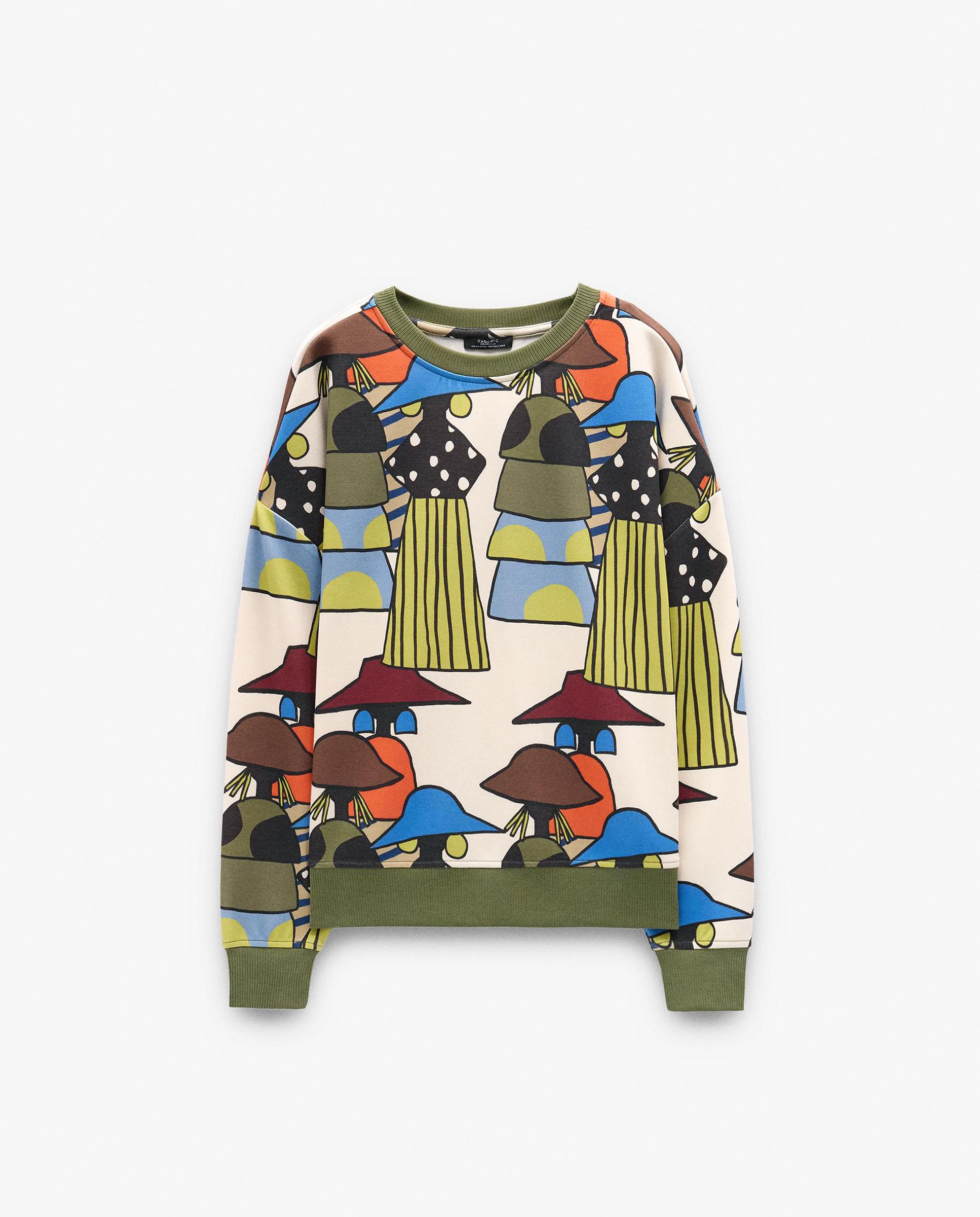 Parfois - Sudadera de mujer con cuello redondo y estampados.