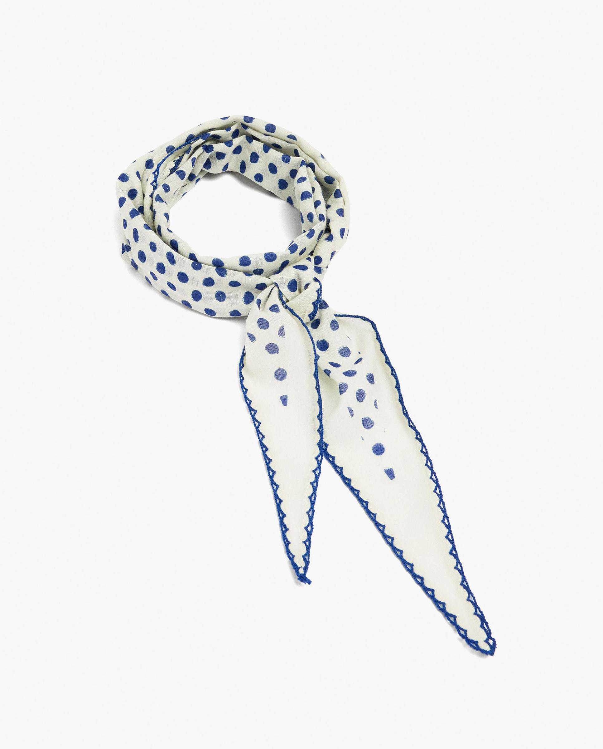 Pañuelo 100% algodón con estampado de lunares - Parfois - Azul Azul-4