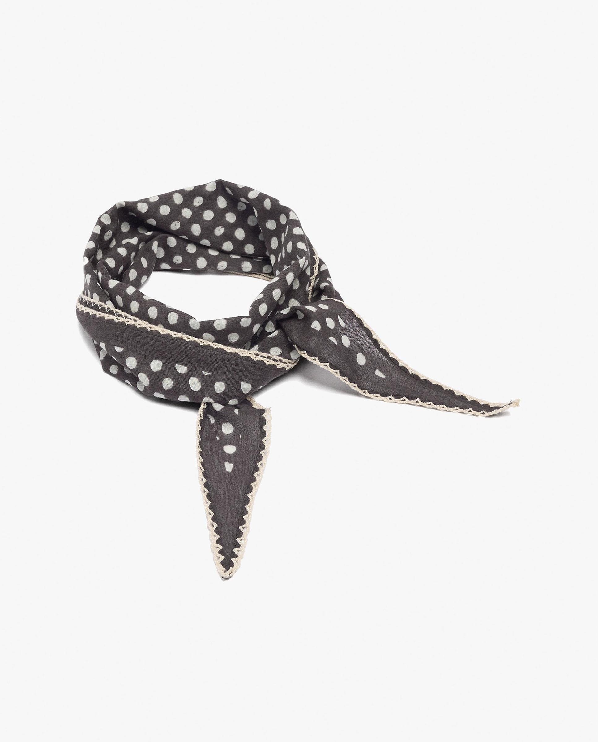 Pañuelo 100% algodón con estampado de lunares - Parfois - Marrón oscuro Marrón oscuro-4