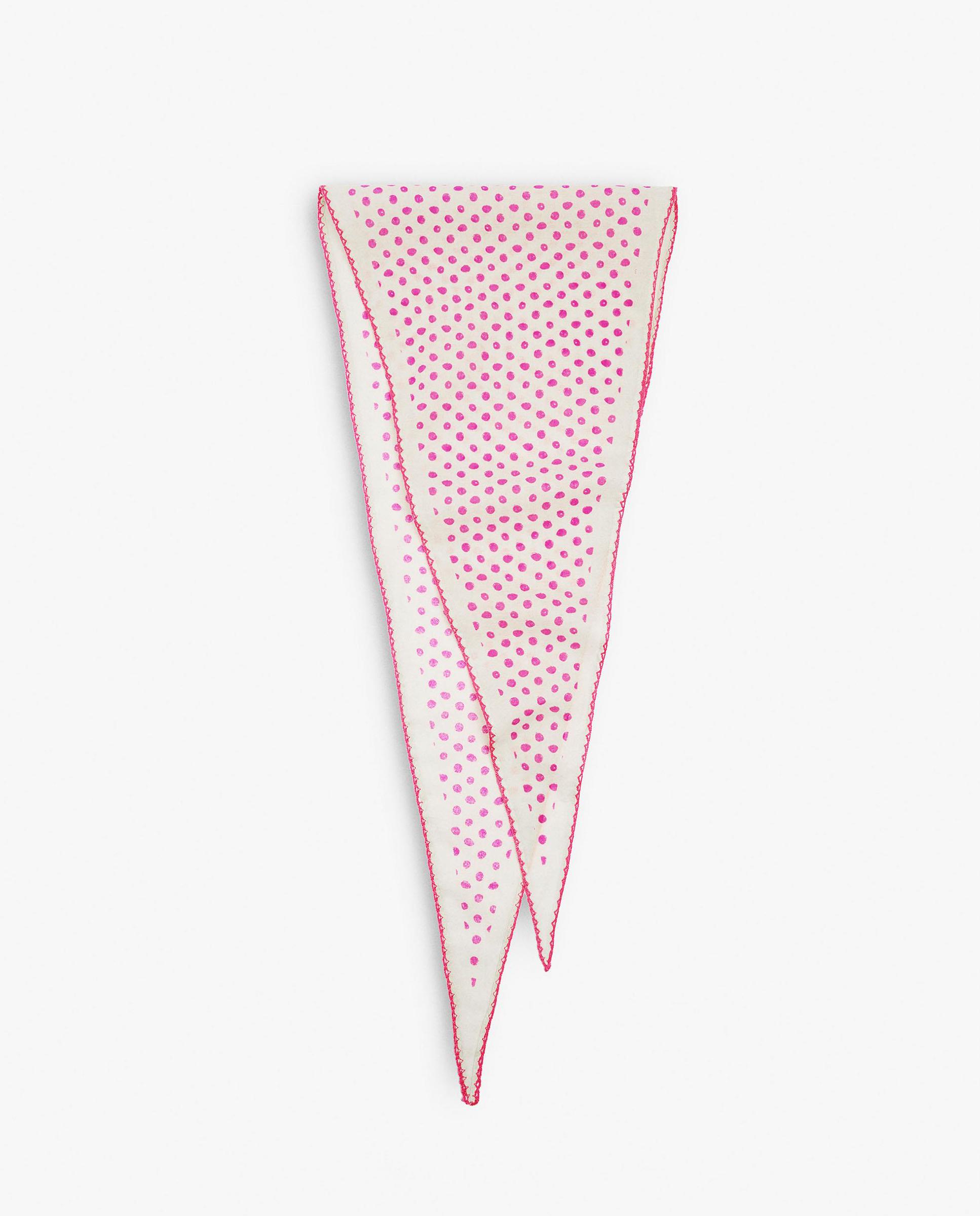 Pañuelo 100% algodón con estampado de lunares - Parfois - Rosa Rosa-1