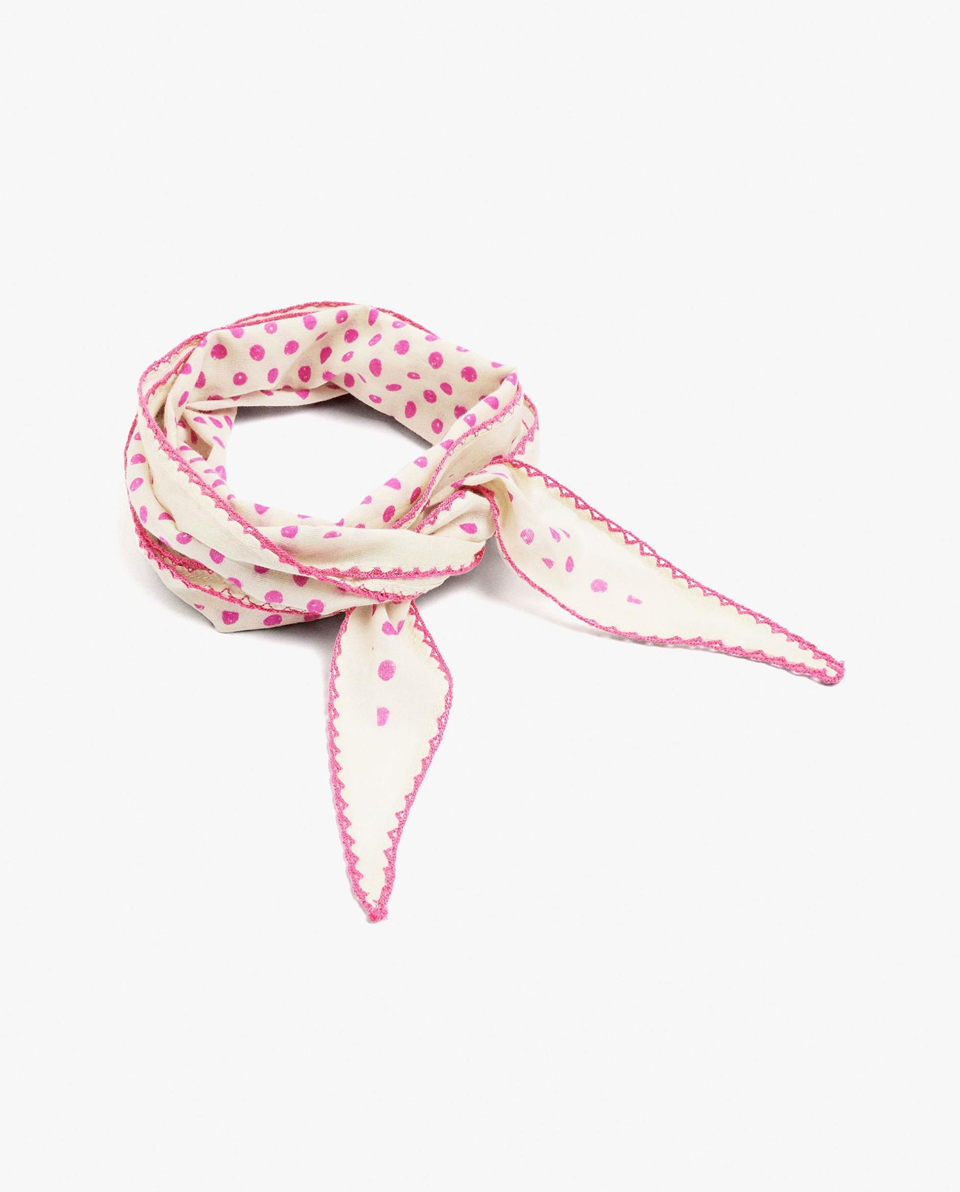 Pañuelo 100% algodón con estampado de lunares - Parfois - Rosa Rosa-4