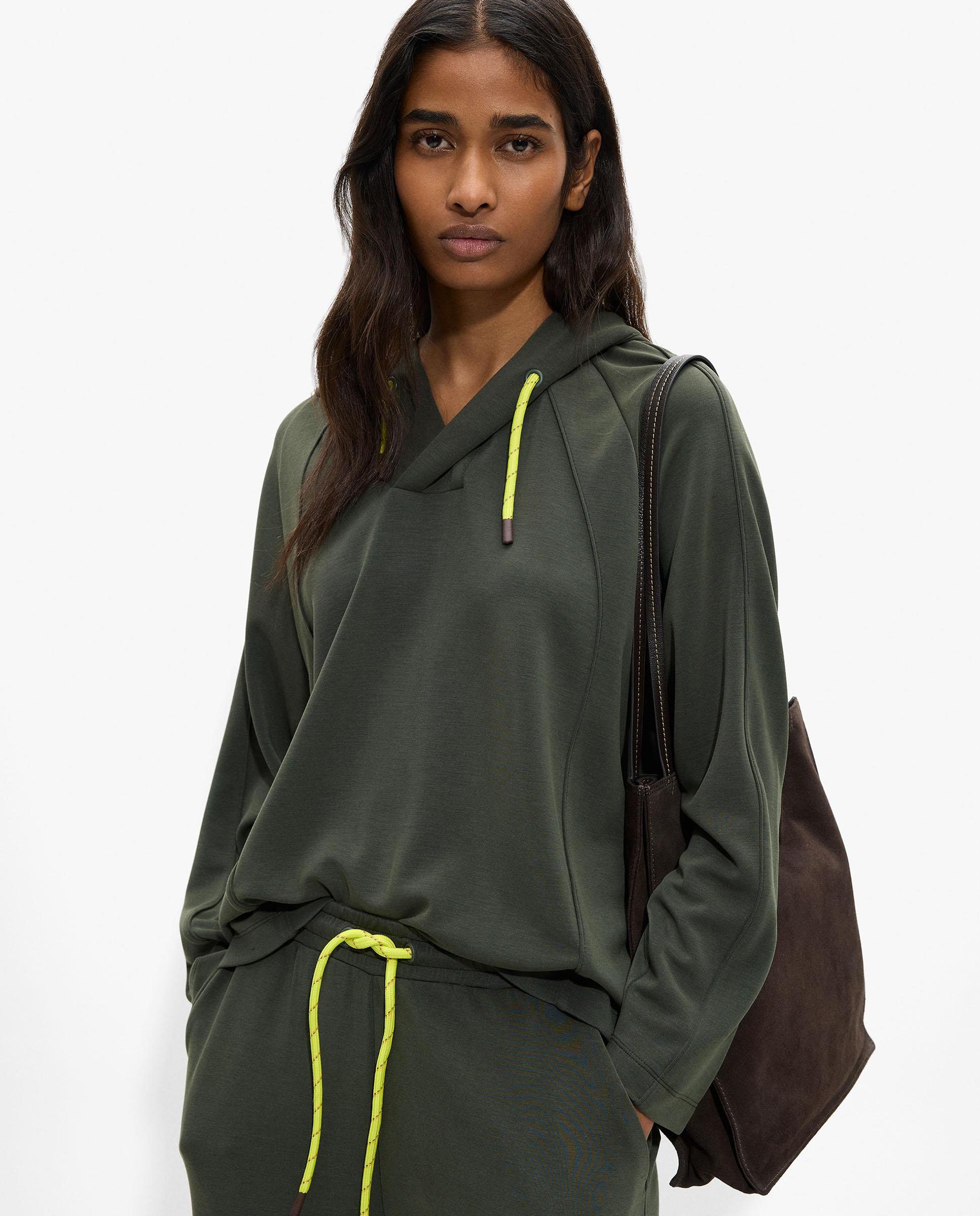 Parfois - Sudadera de mujer estilo oversize con capucha en liso.