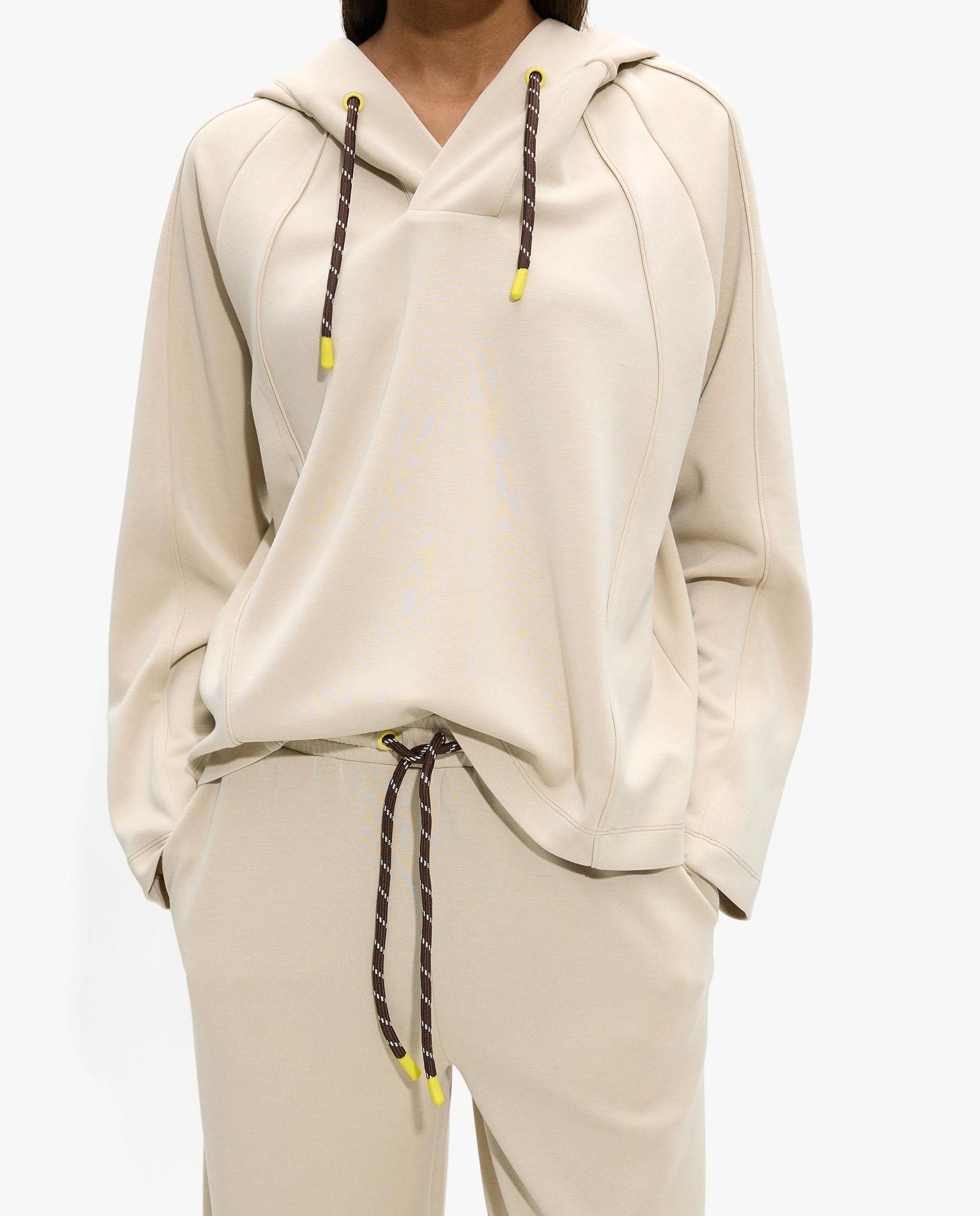 Sudadera de mujer estilo oversize con capucha en liso - Parfois - Crudo Crudo-2