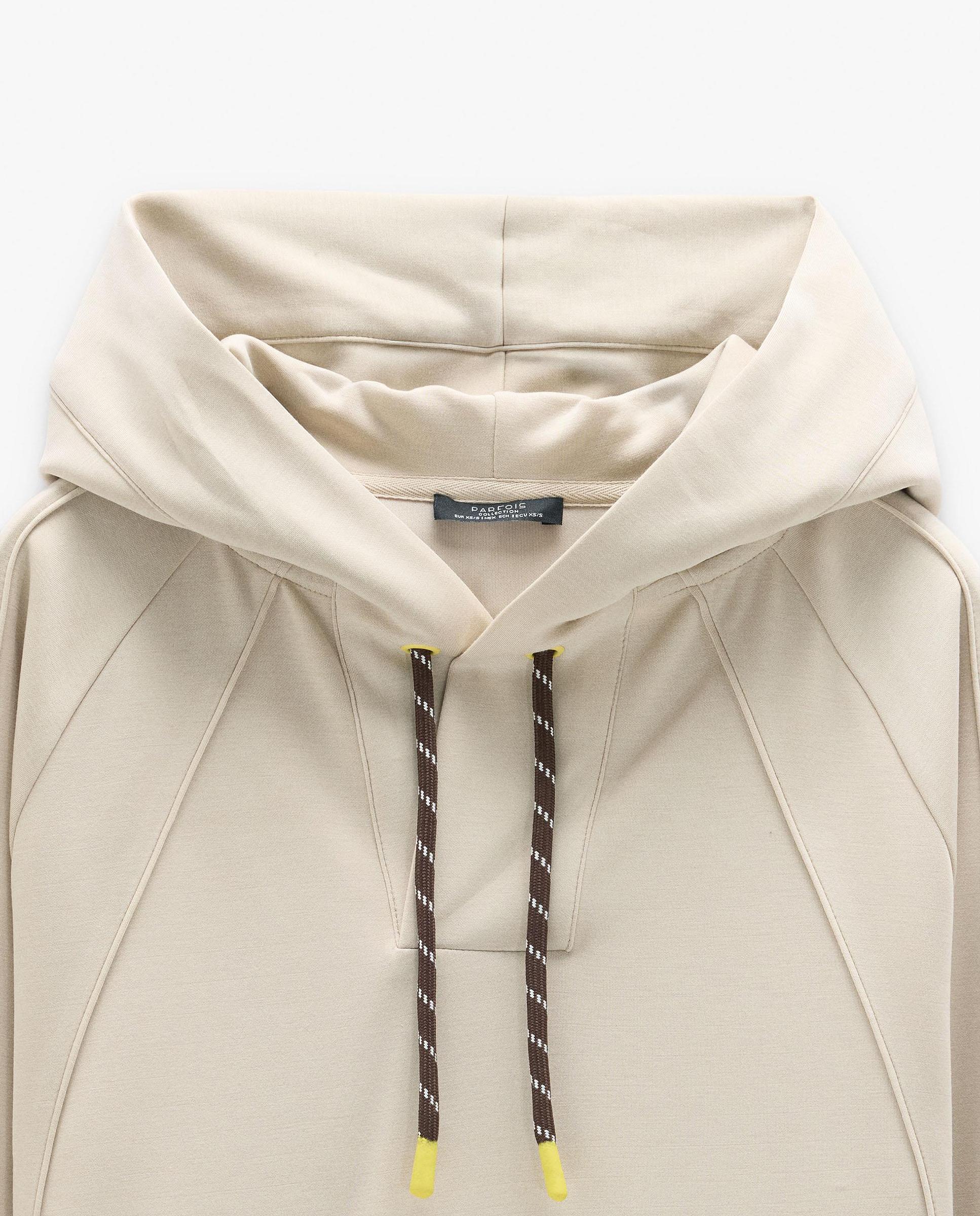 Sudadera de mujer estilo oversize con capucha en liso - Parfois - Crudo Crudo-6
