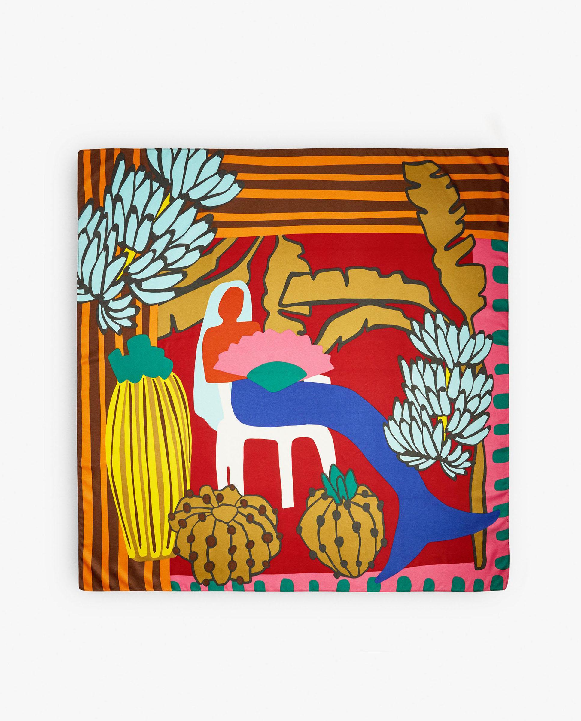 Pañuelo cuadrado con estampados - Parfois - Naranja Naranja-2