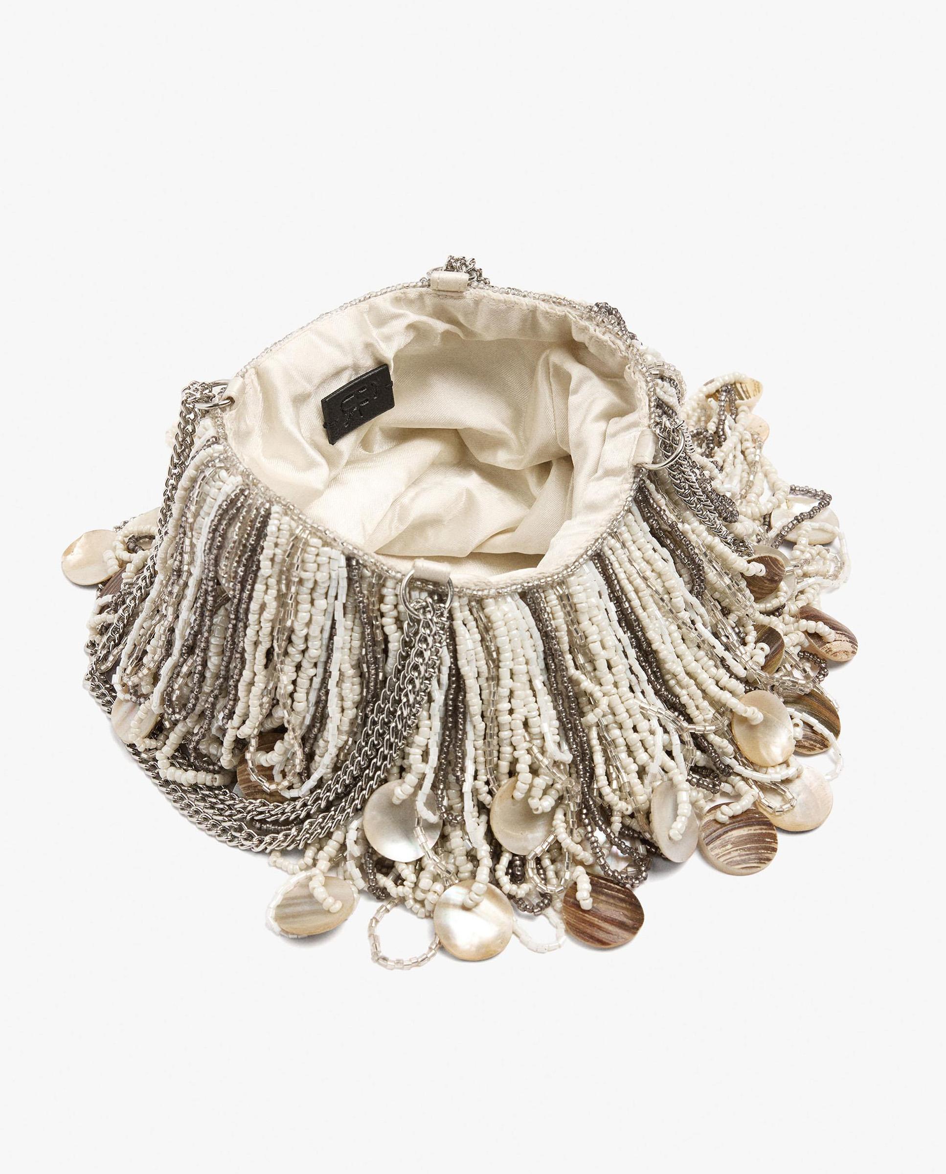 Bolso de fiesta multiposición en liso con cuentas - Parfois - Plata Plata-4