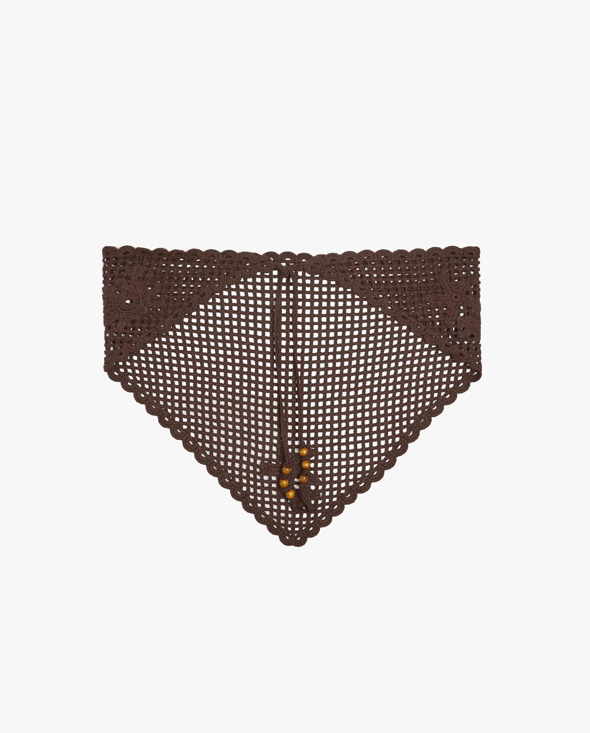 Pañuelo 100% algodón de crochet en liso - Parfois - Marrón oscuro Marrón oscuro-2