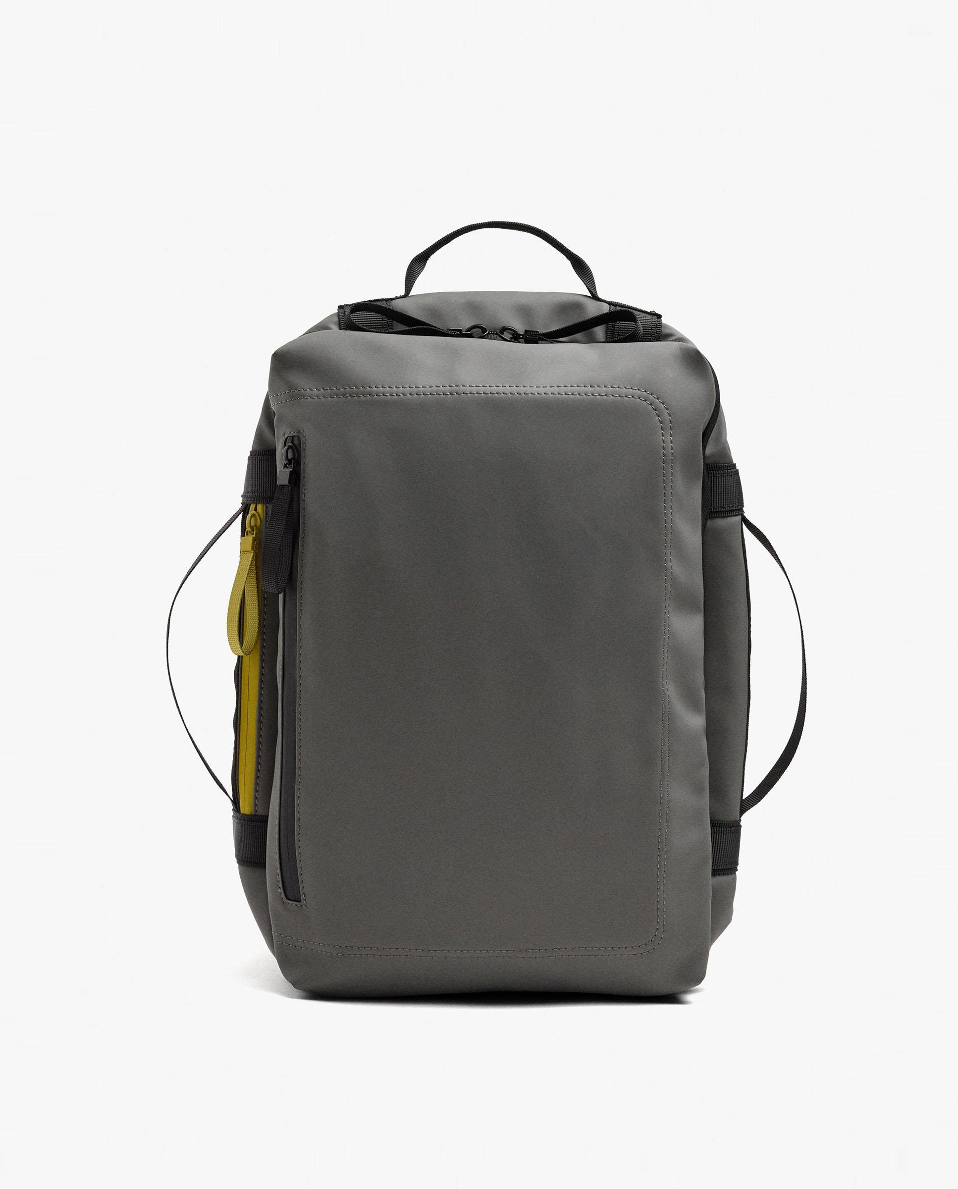 Mochila de mujer con varios compartimentos y cierre de cremallera en liso - Parfois - Gris Gris-1