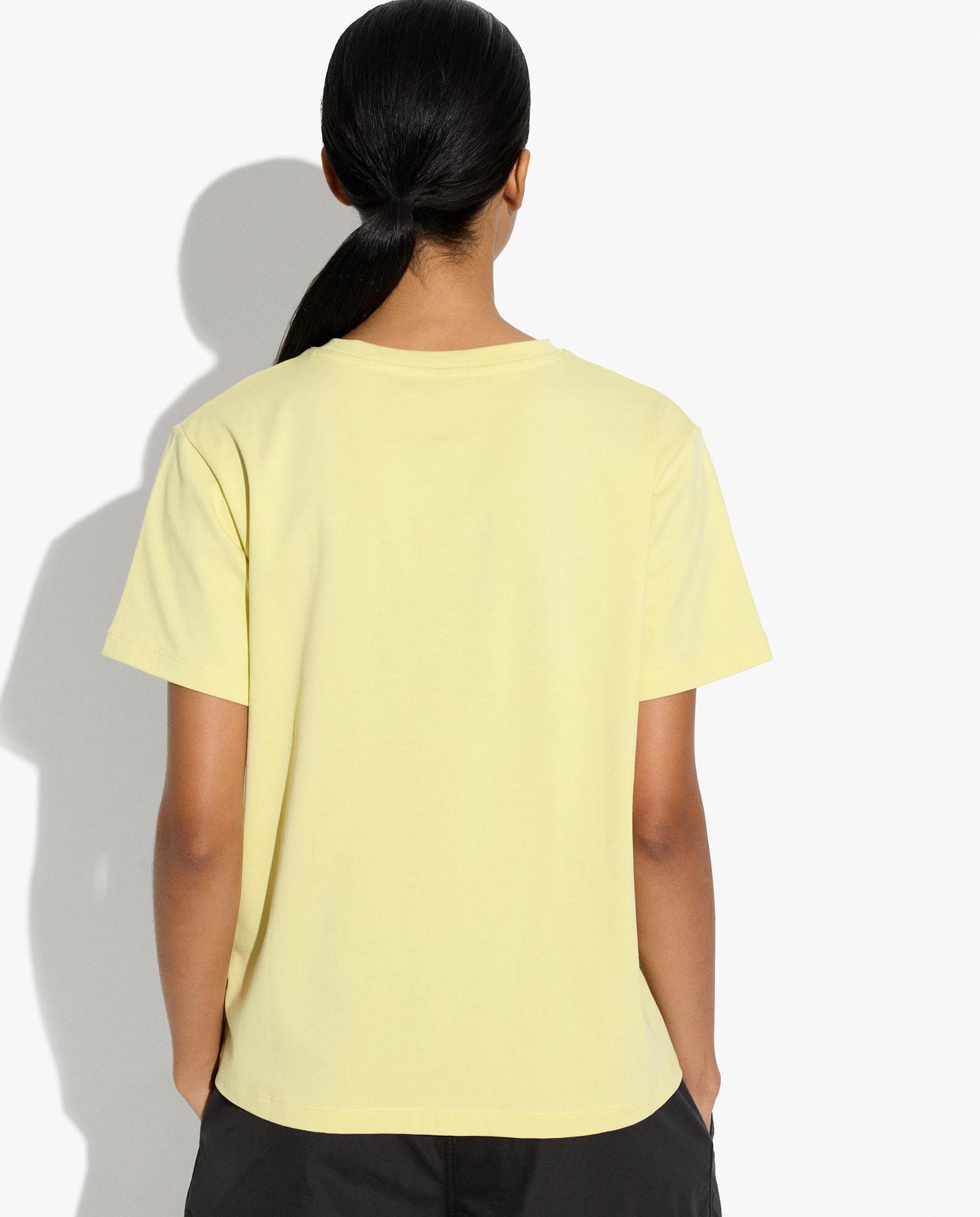 Camiseta de mujer 100% algodón de manga corta con detalles de crochet - Parfois - Amarillo Amarillo-4
