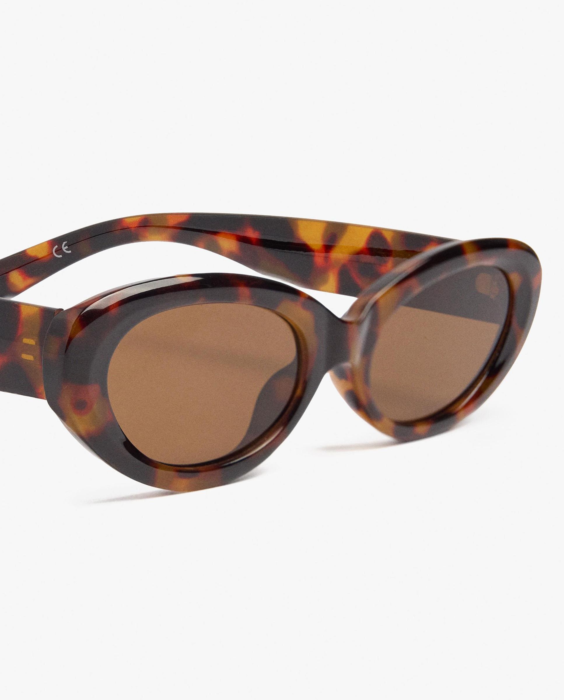 Gafas de sol de mujer parfois con protección uv y forma ovalada con estampado animal print - Marrón Marrón-3