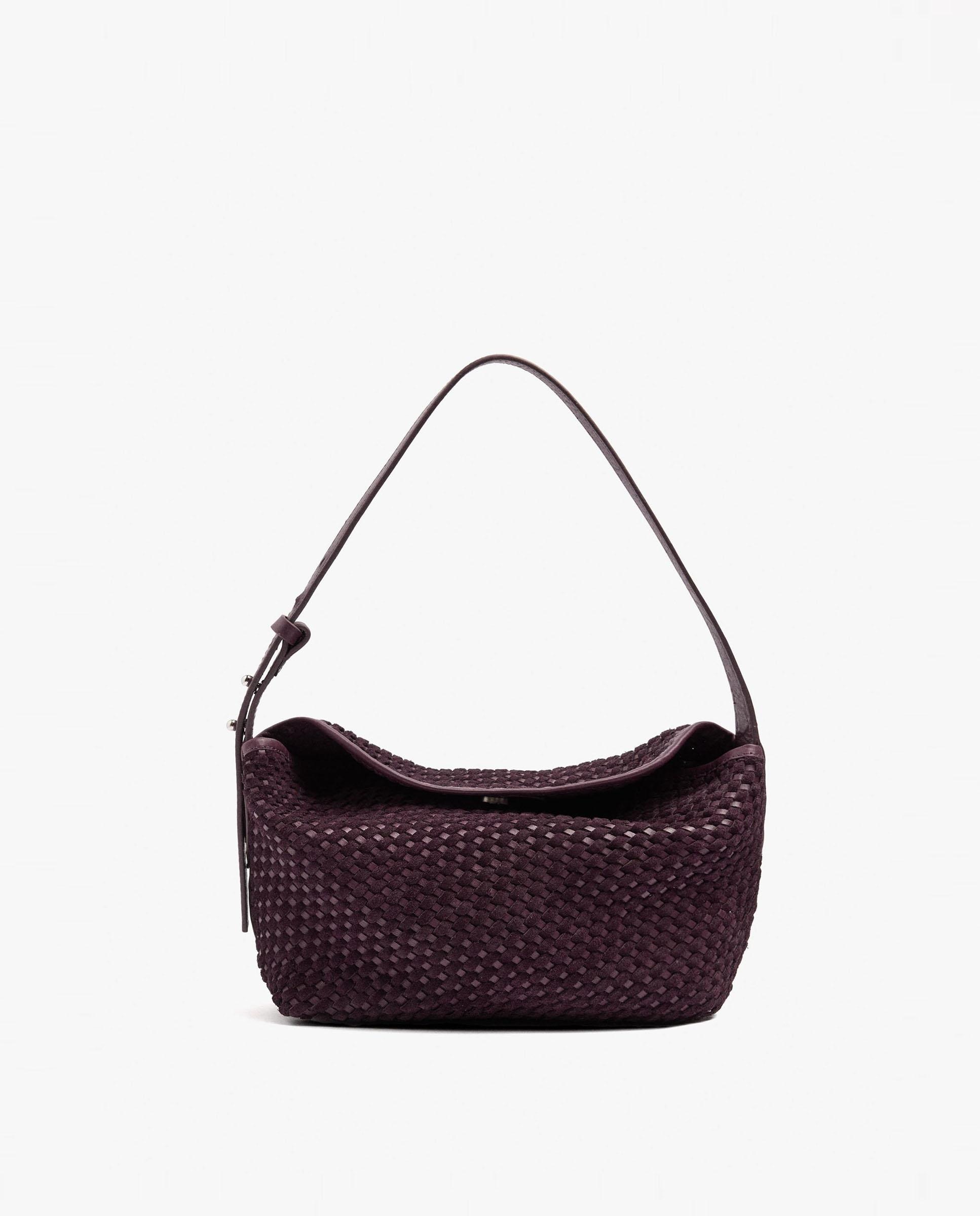 Bolso de hombro 100% piel trenzada con cierre imantado en liso - Parfois - Burdeos Burdeos-1