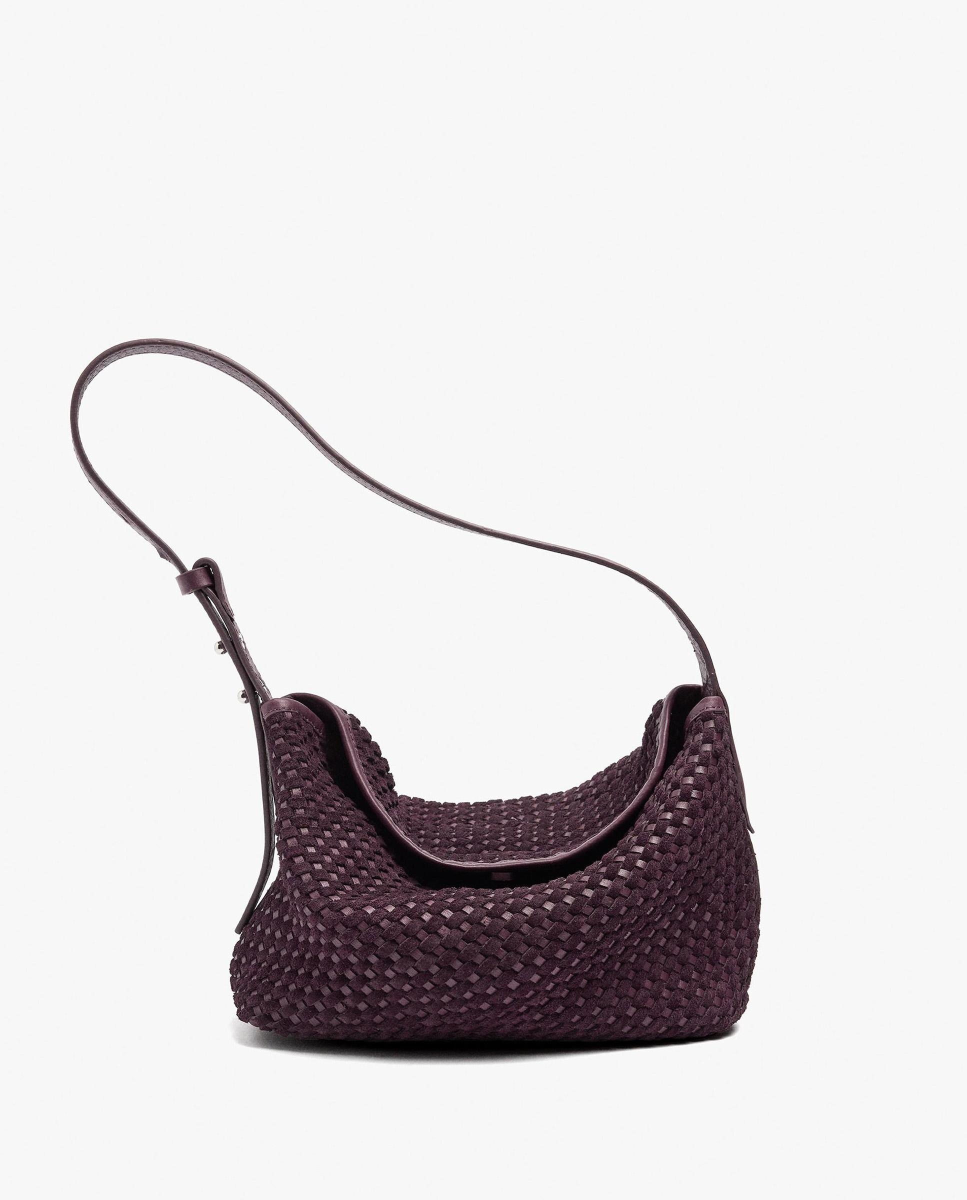 Bolso de hombro 100% piel trenzada con cierre imantado en liso - Parfois - Burdeos Burdeos-6