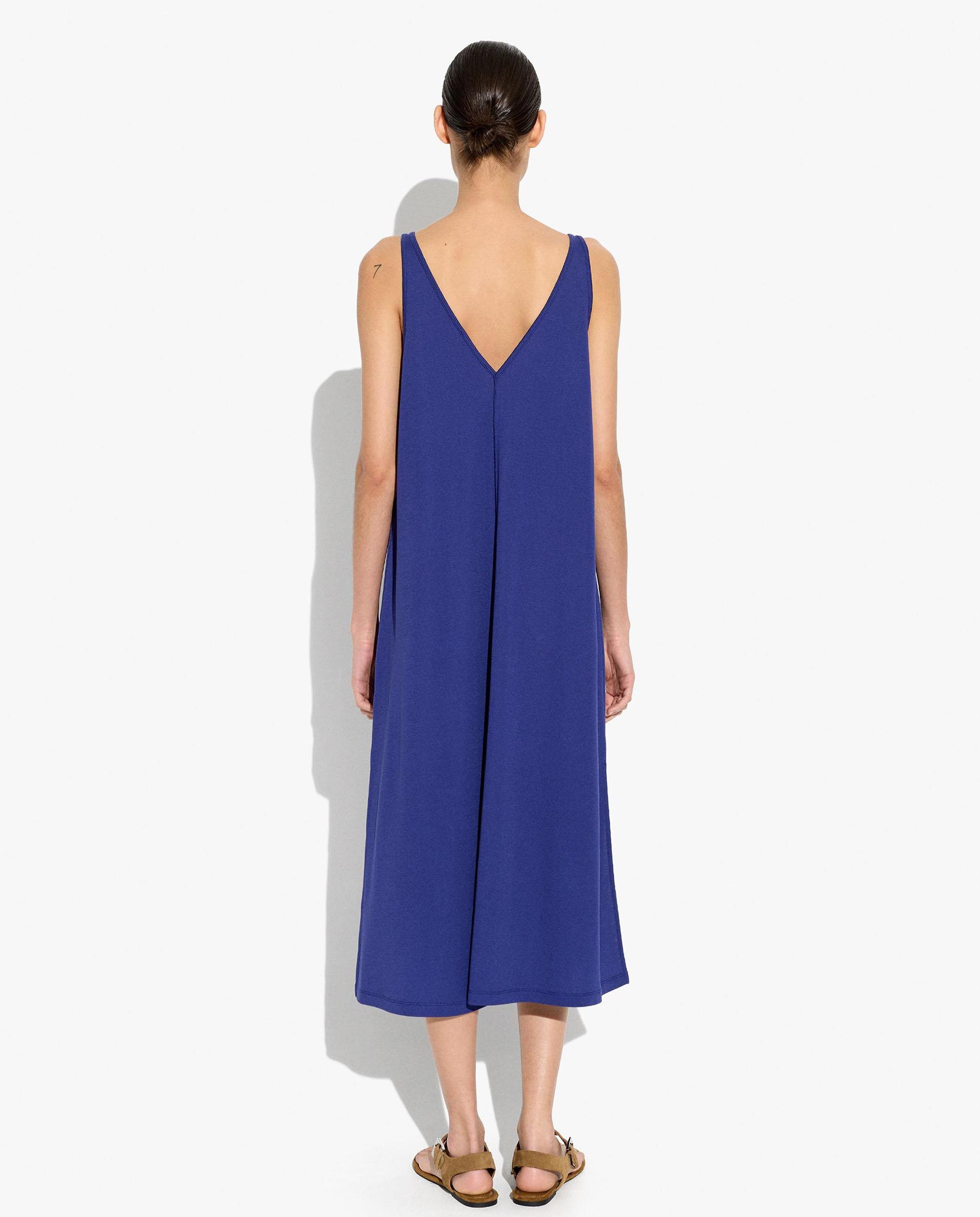 Vestido midi fluido sin mangas - Parfois - Azul marino Azul marino-4