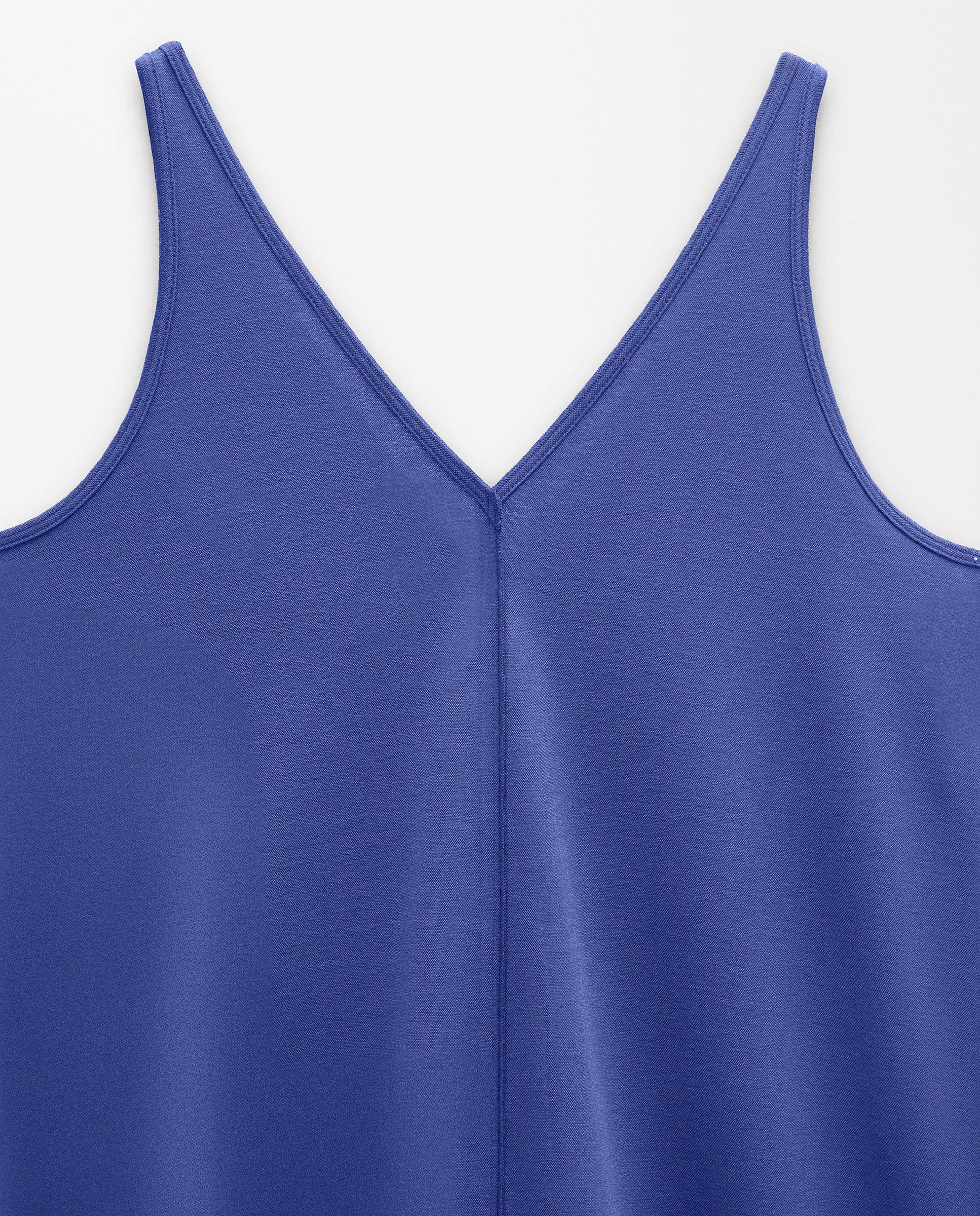 Vestido midi fluido sin mangas - Parfois - Azul marino Azul marino-5