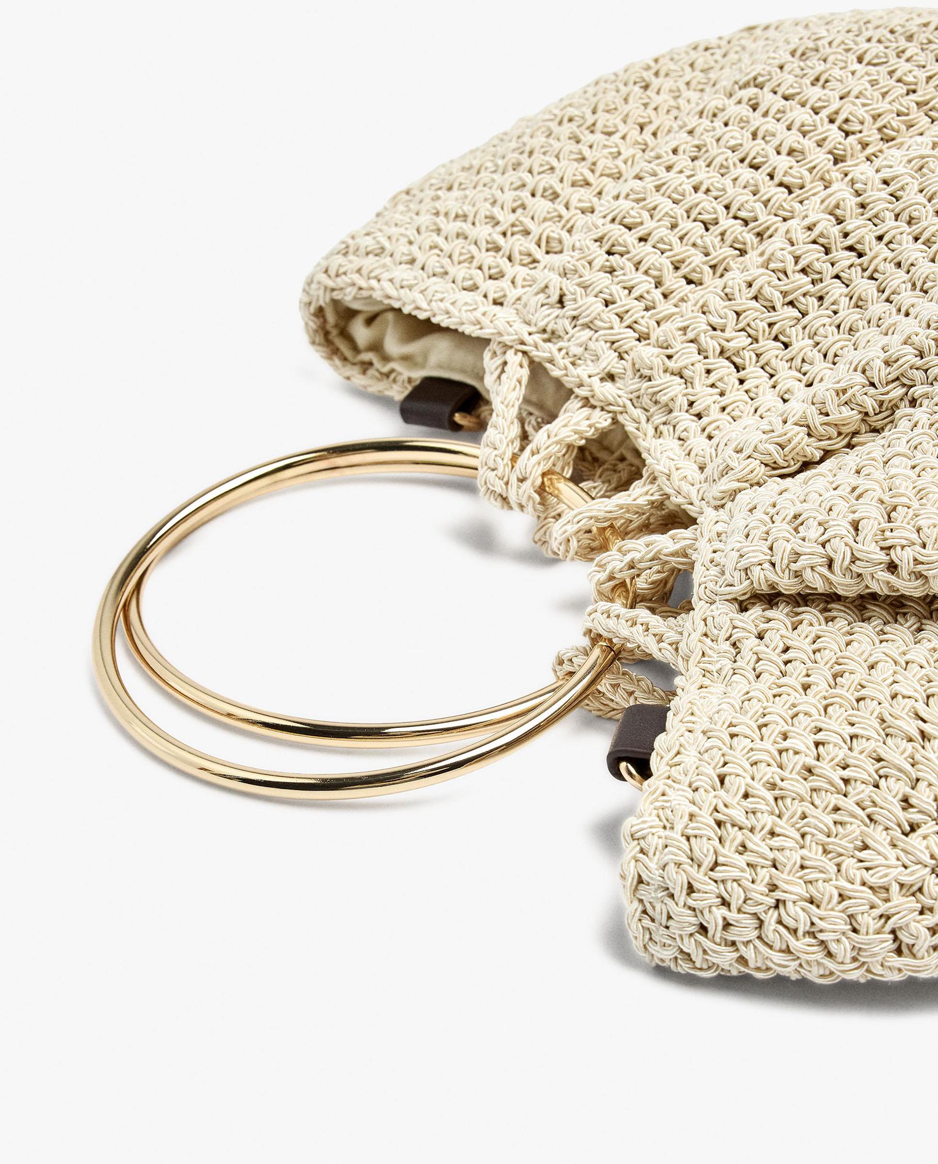 Bolso de fiesta convertible a bandolera de crochet - Parfois - Crudo Crudo-3