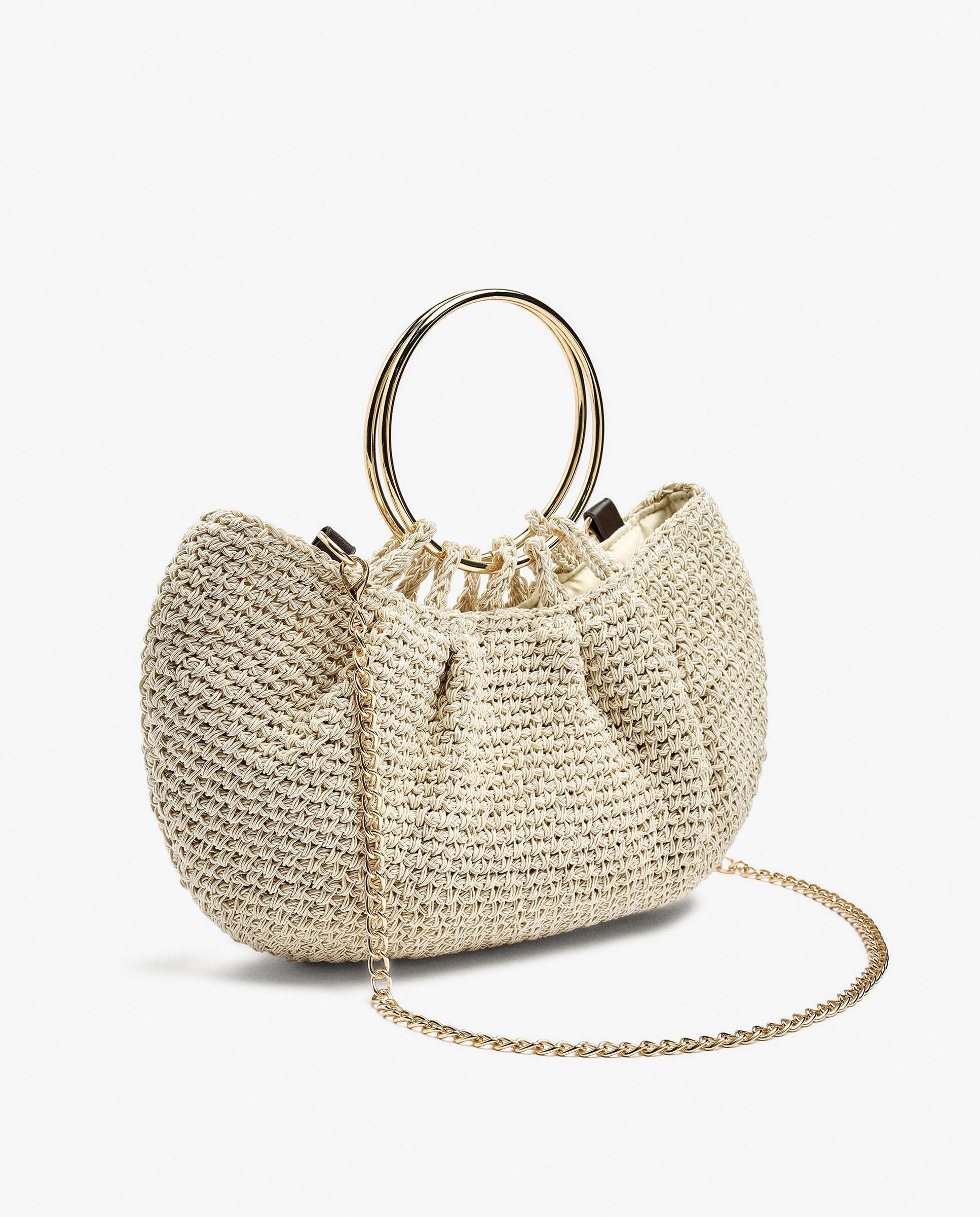 Bolso de fiesta convertible a bandolera de crochet - Parfois - Crudo Crudo-4