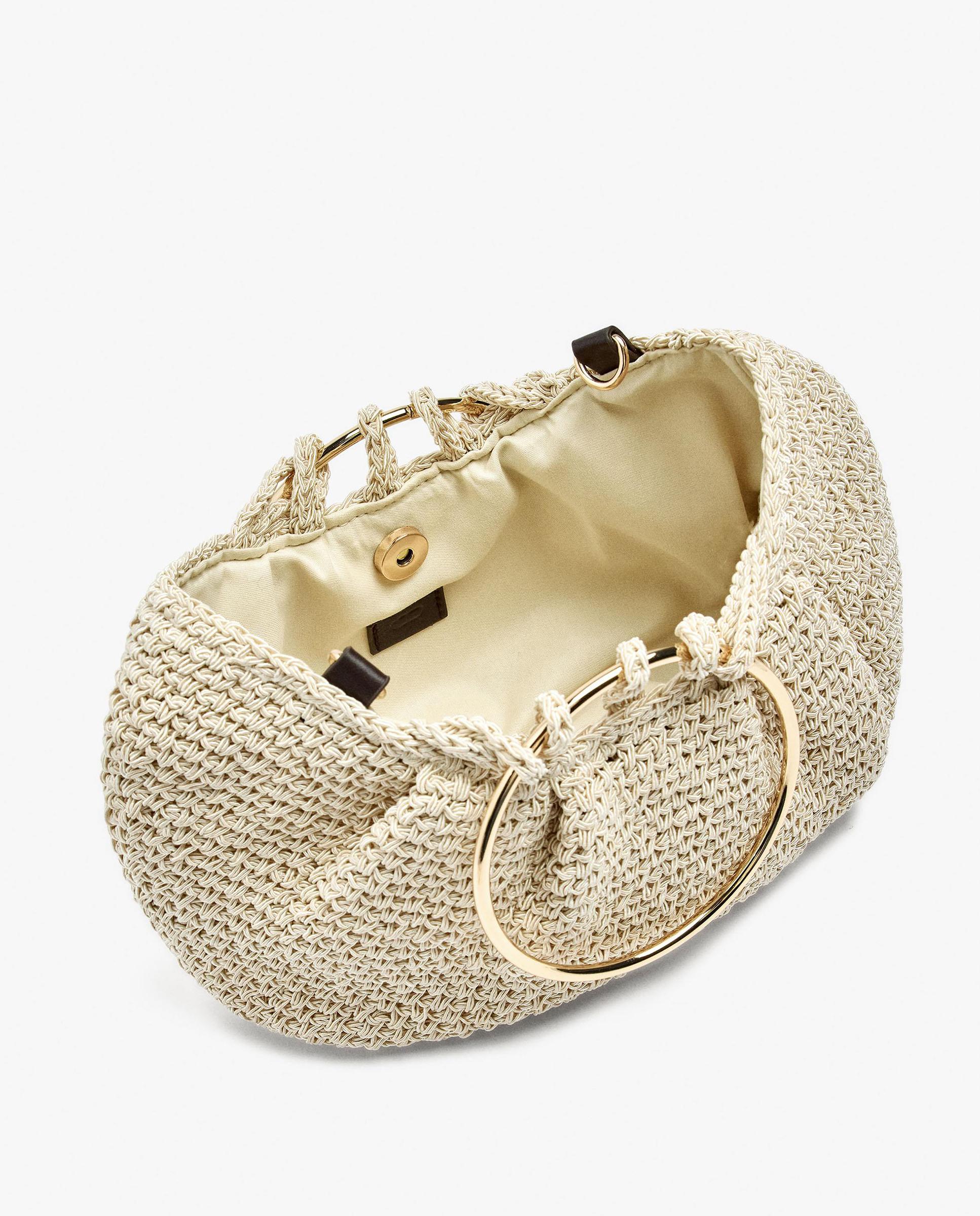 Bolso de fiesta convertible a bandolera de crochet - Parfois - Crudo Crudo-5