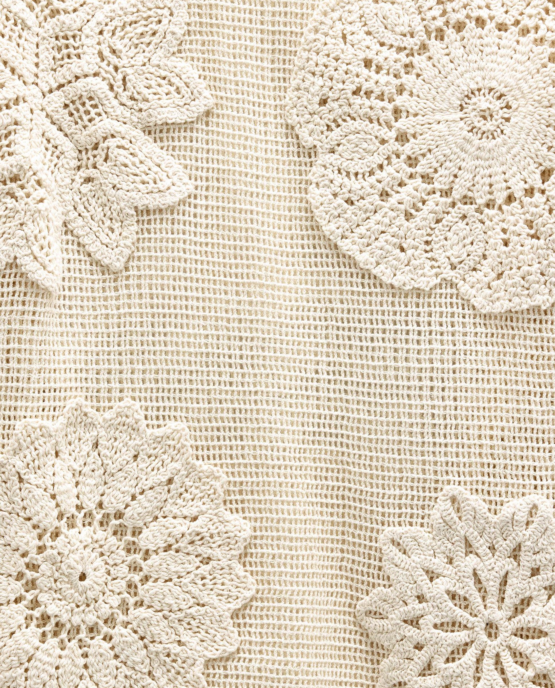 Jersey de mujer 100% algodón de punto de manga larga con bordados florales - Parfois - Crudo Crudo-5