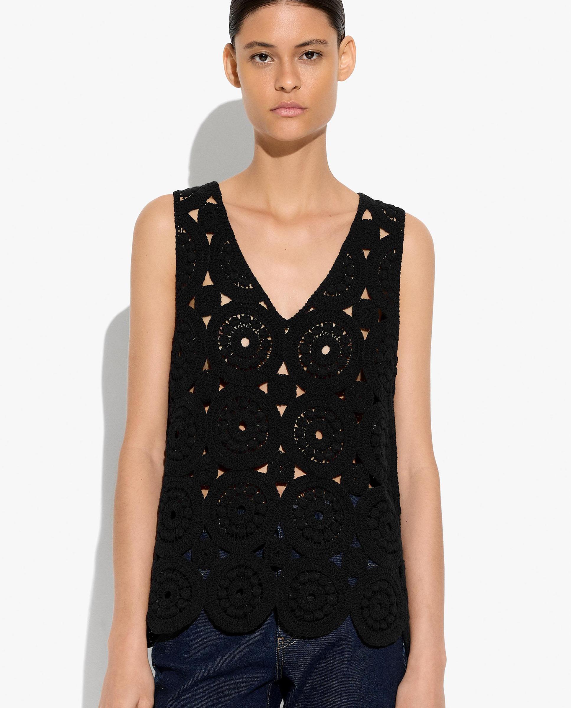 Parfois - Top de mujer de punto crochet en liso.