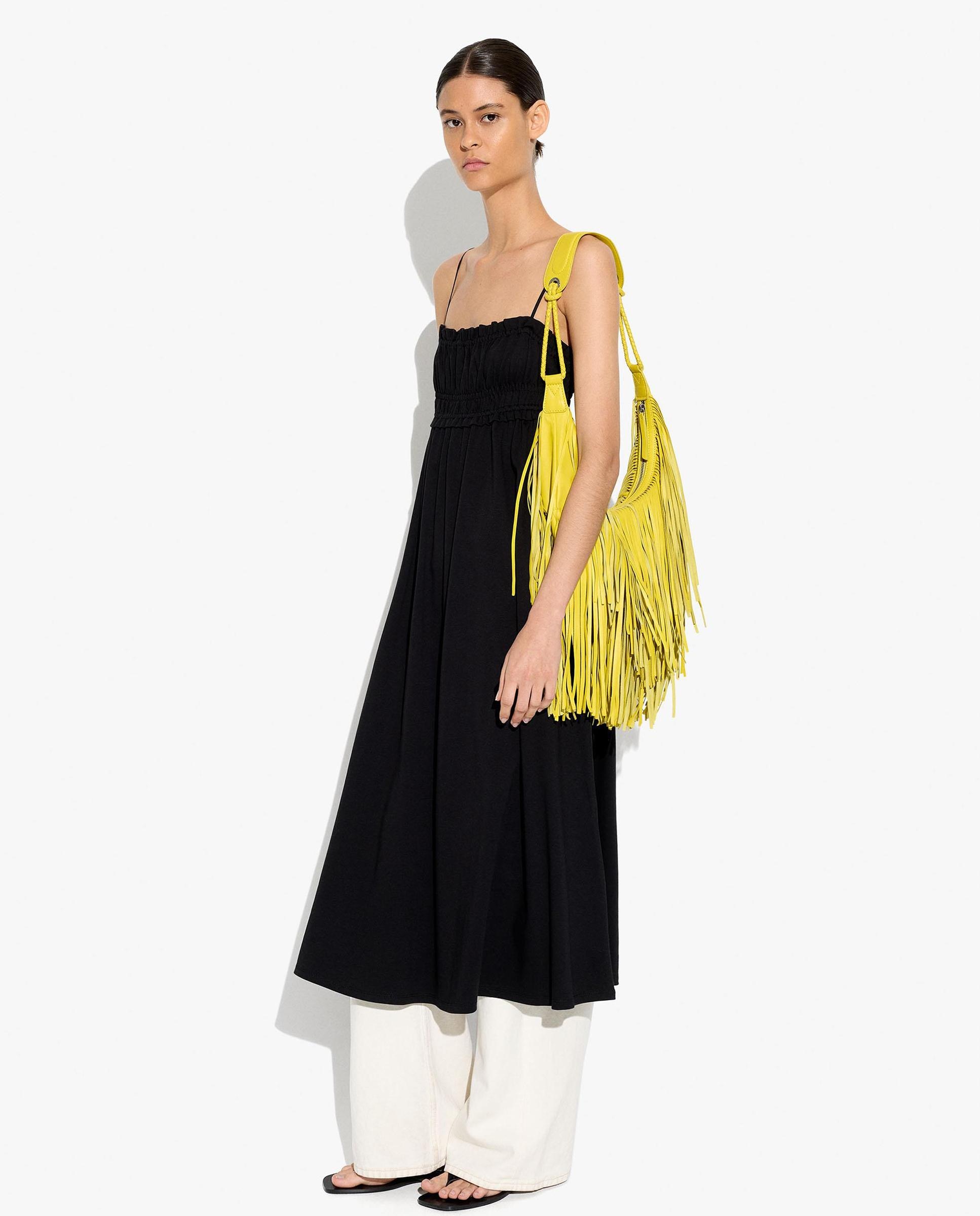 Parfois - Vestido midi 100% algodón de tirantes en liso.