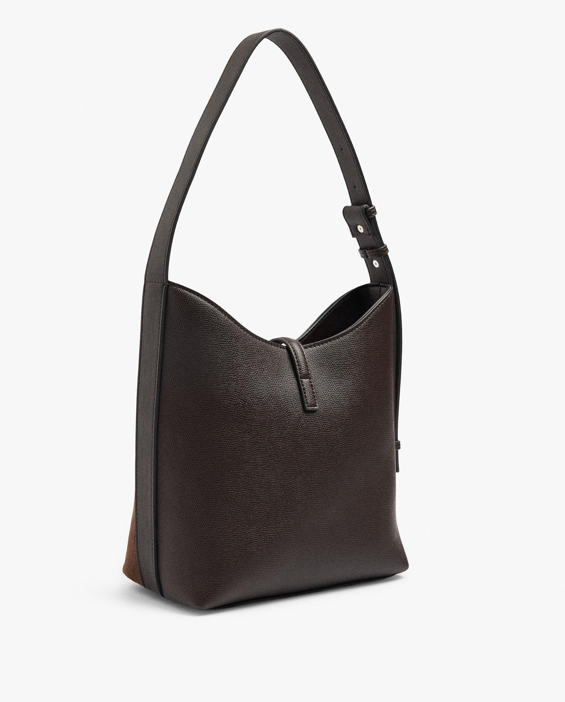 Bolso de hombro con cierre de botón en liso - Parfois - Marrón oscuro Marrón oscuro-4