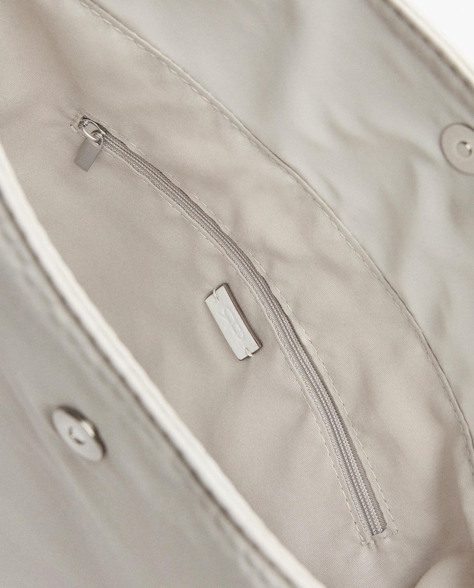 Bolso de hombro con cierre imantado y tarjetero extraíble en liso - Parfois - Crudo Crudo-4
