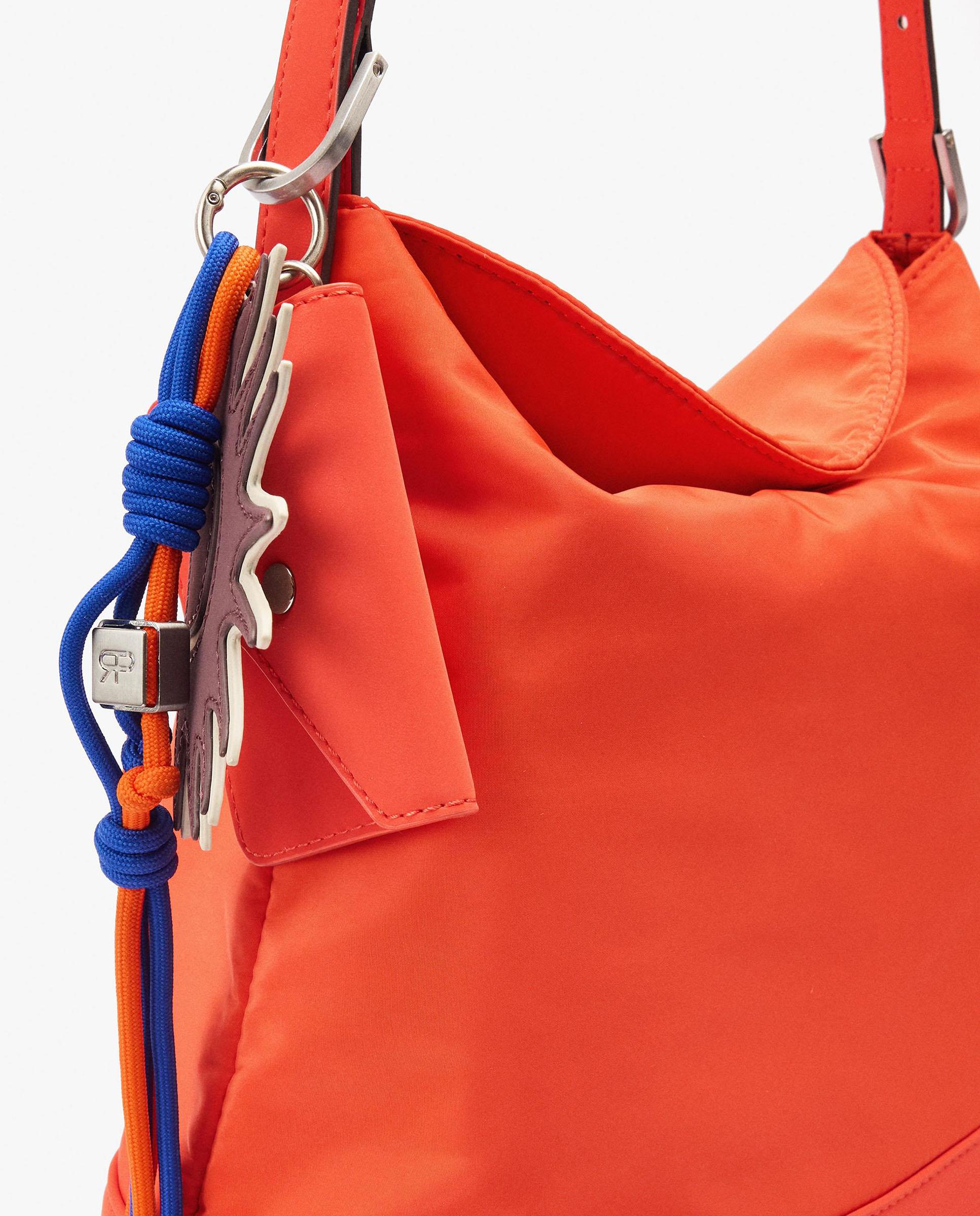 Bolso de hombro con cierre imantado y tarjetero extraíble en liso - Parfois - Naranja Naranja-4