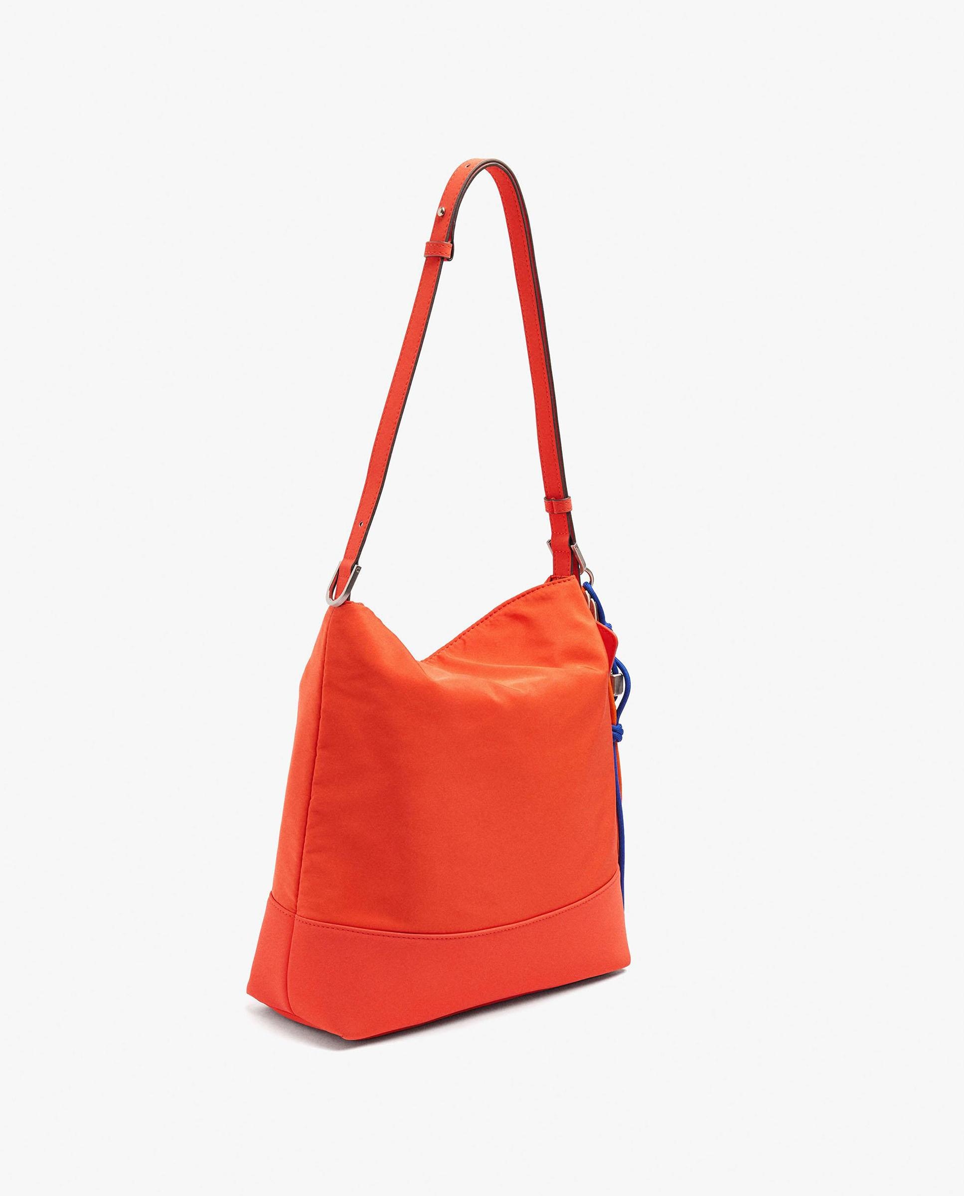 Bolso de hombro con cierre imantado y tarjetero extraíble en liso - Parfois - Naranja Naranja-3