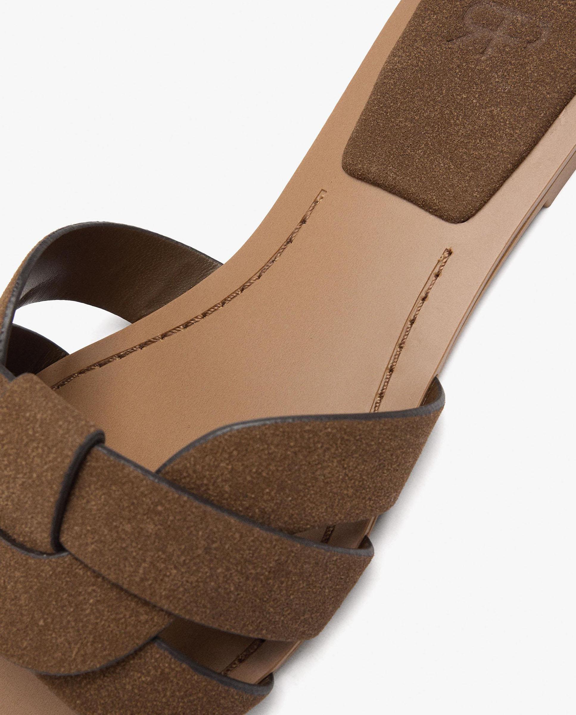 Sandalias de pala de mujer con tira en liso - Parfois - Camel Camel-5