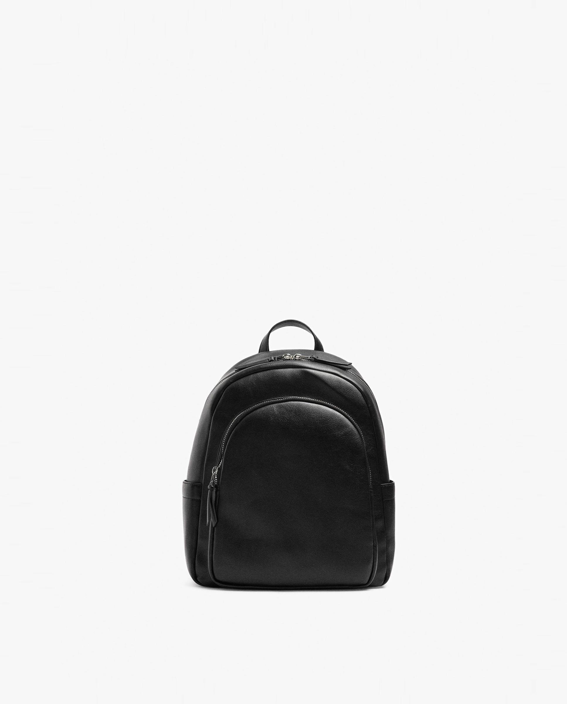 Mochila de mujer con varios compartimentos y cierre de cremallera en liso - Parfois - Negro Negro-1