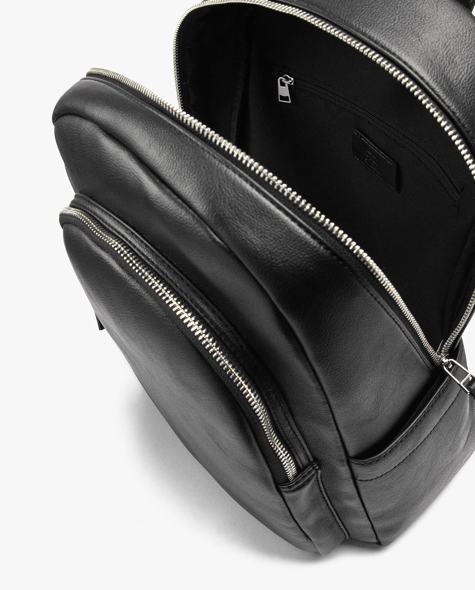 Mochila de mujer con varios compartimentos y cierre de cremallera en liso - Parfois - Negro Negro-4
