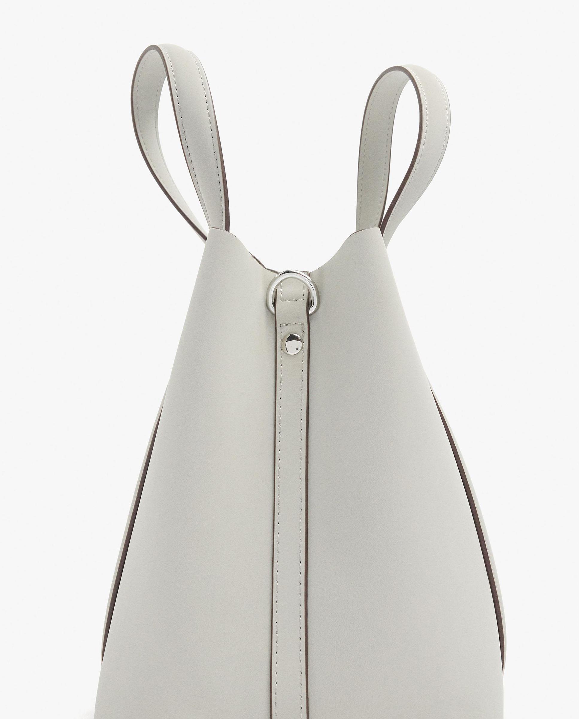 Bolso de mano estilo tote convertible a bandolera con cierre imantado en liso - Parfois - Crudo Crudo-3