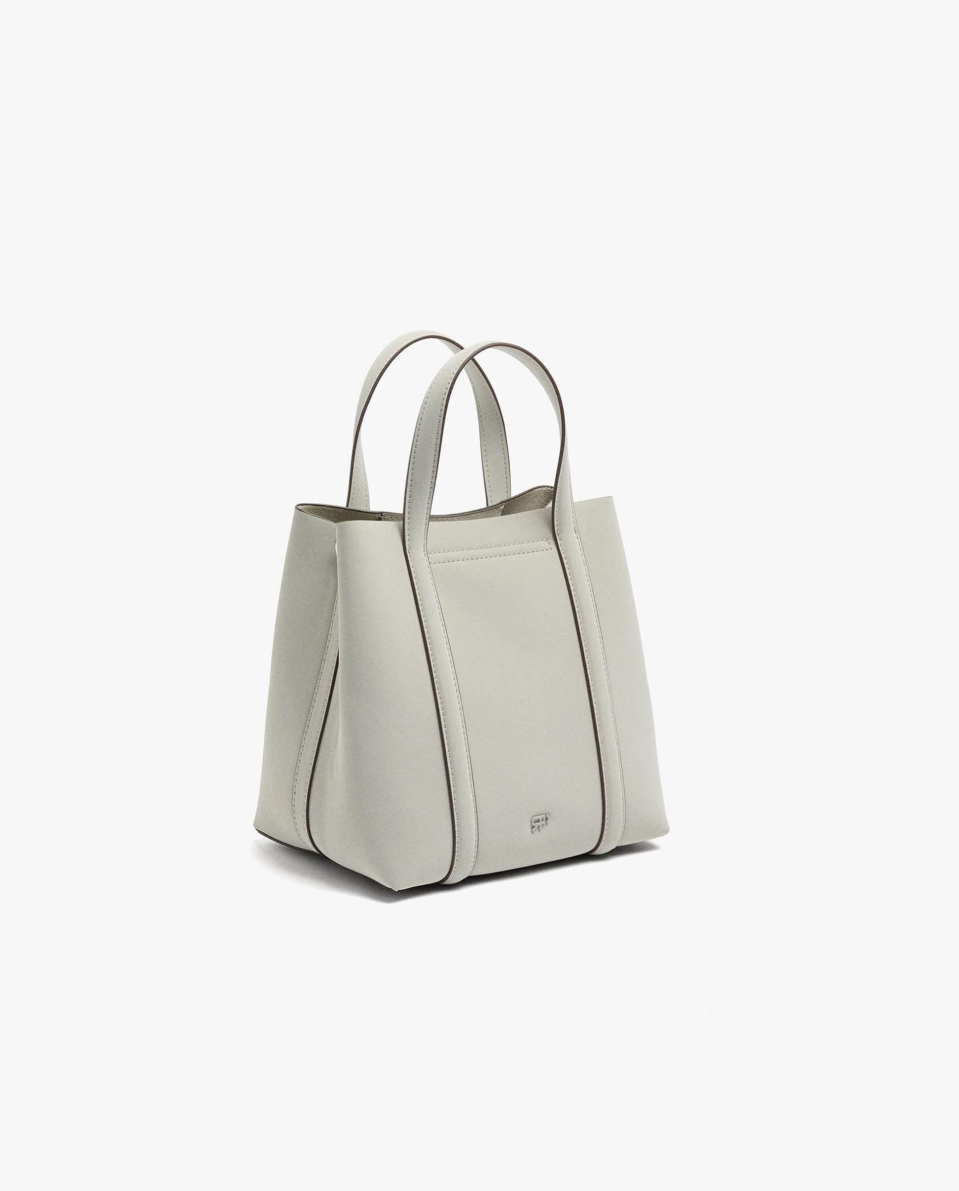 Bolso de mano estilo tote convertible a bandolera con cierre imantado en liso - Parfois - Crudo Crudo-2