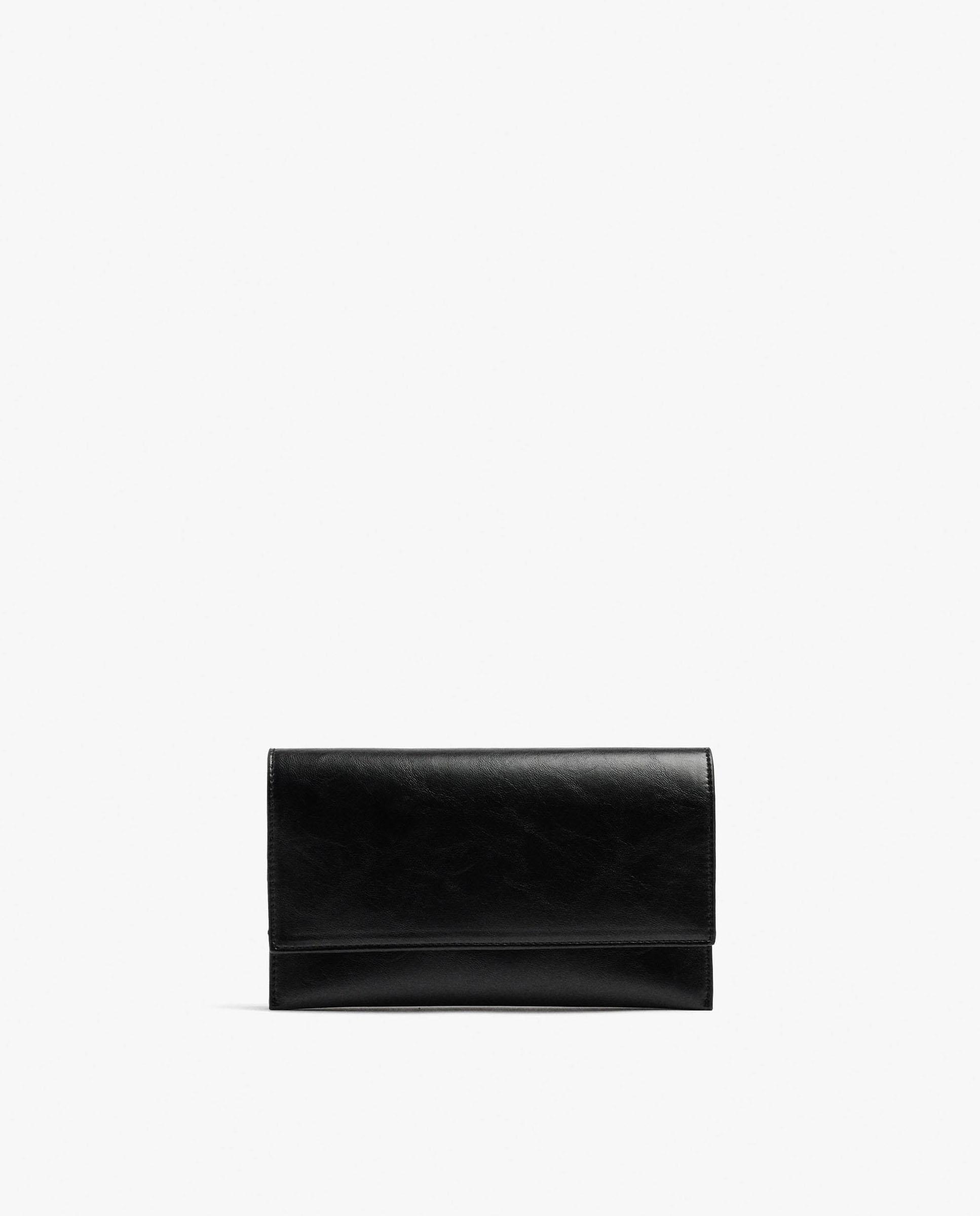 Bandolera de mujer con solapa y cierre imantado en liso - Parfois - Negro Negro-1