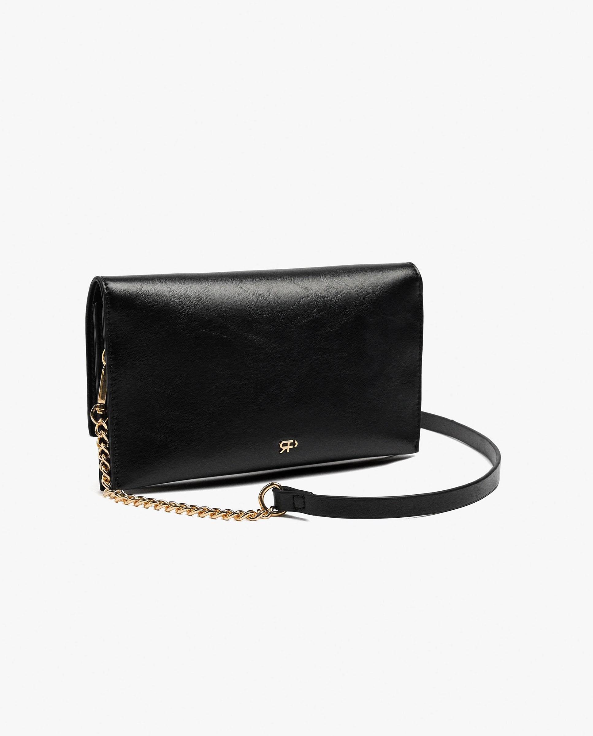 Bandolera de mujer con solapa y cierre imantado en liso - Parfois - Negro Negro-2