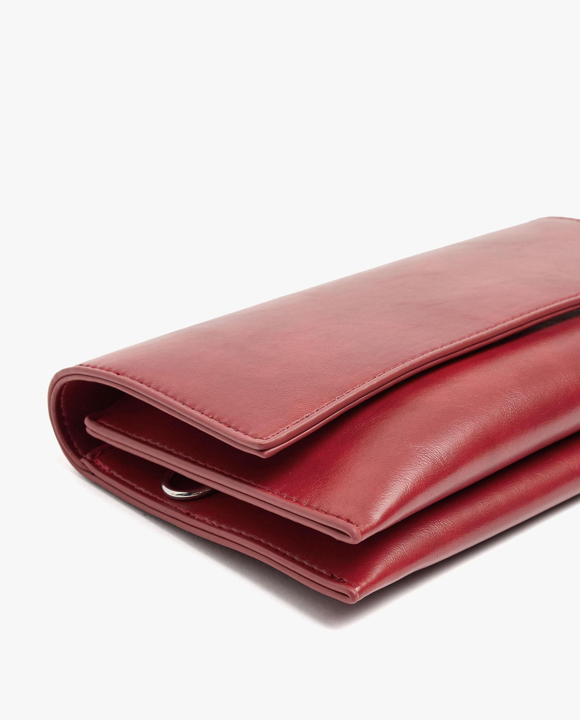 Bandolera de mujer con solapa y cierre imantado en liso - Parfois - Rojo Rojo-3