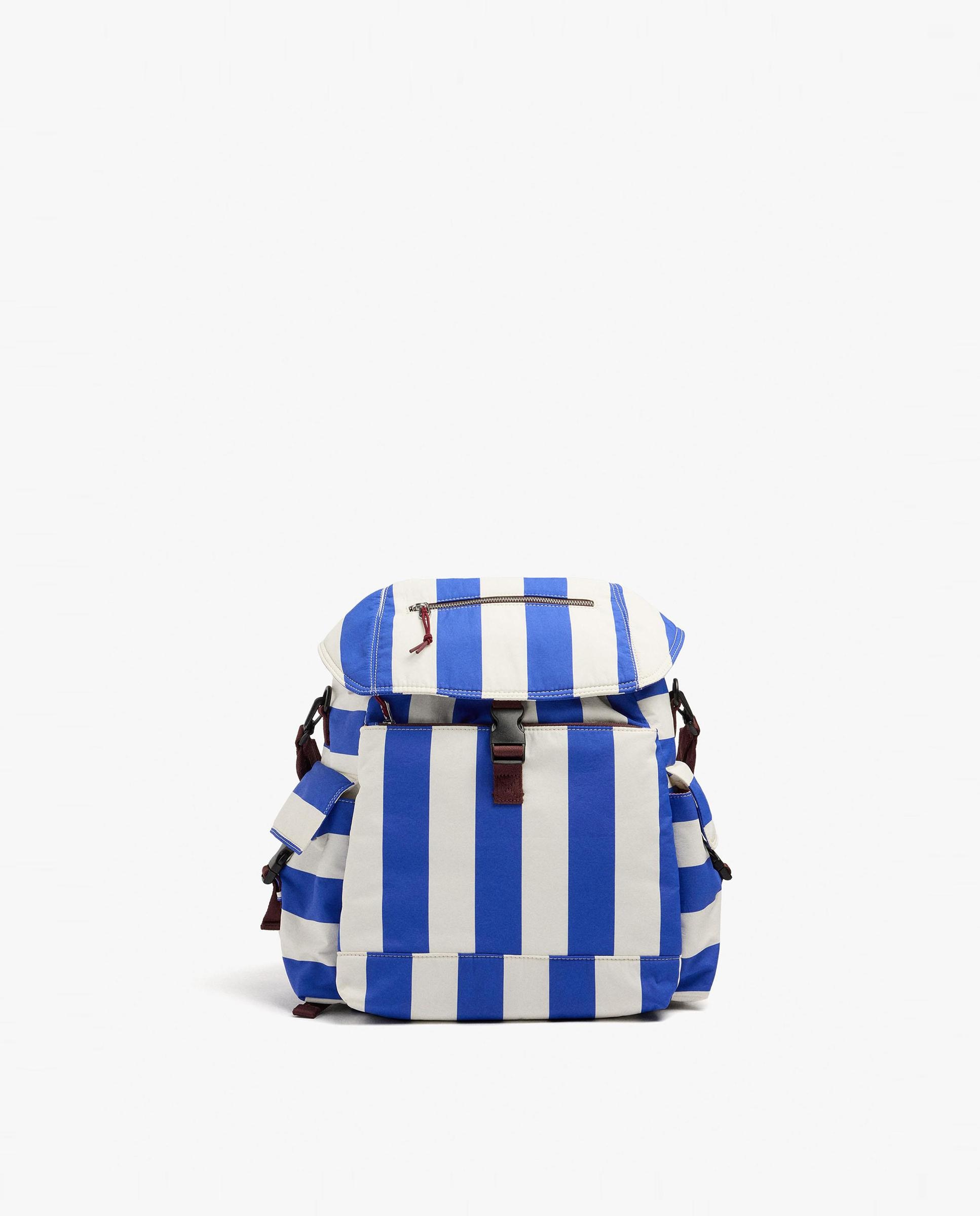 Mochila de mujer con cierre de mosquetón y estampado de rayas - Parfois - Multicolor Multicolor-1