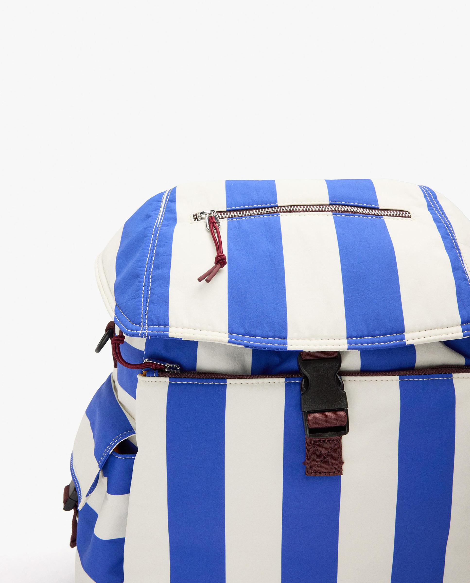 Mochila de mujer con cierre de mosquetón y estampado de rayas - Parfois - Multicolor Multicolor-3