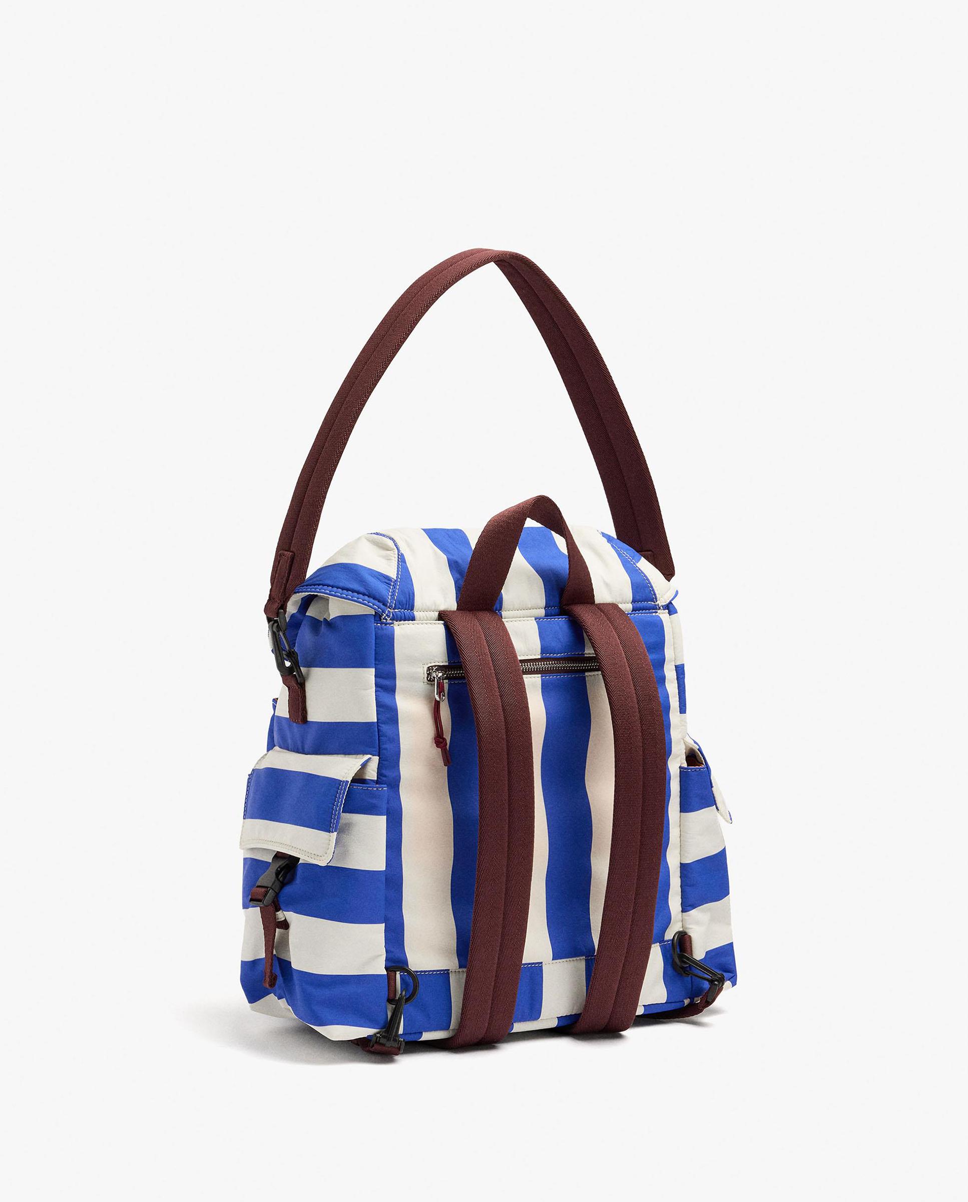 Mochila de mujer con cierre de mosquetón y estampado de rayas - Parfois - Multicolor Multicolor-2