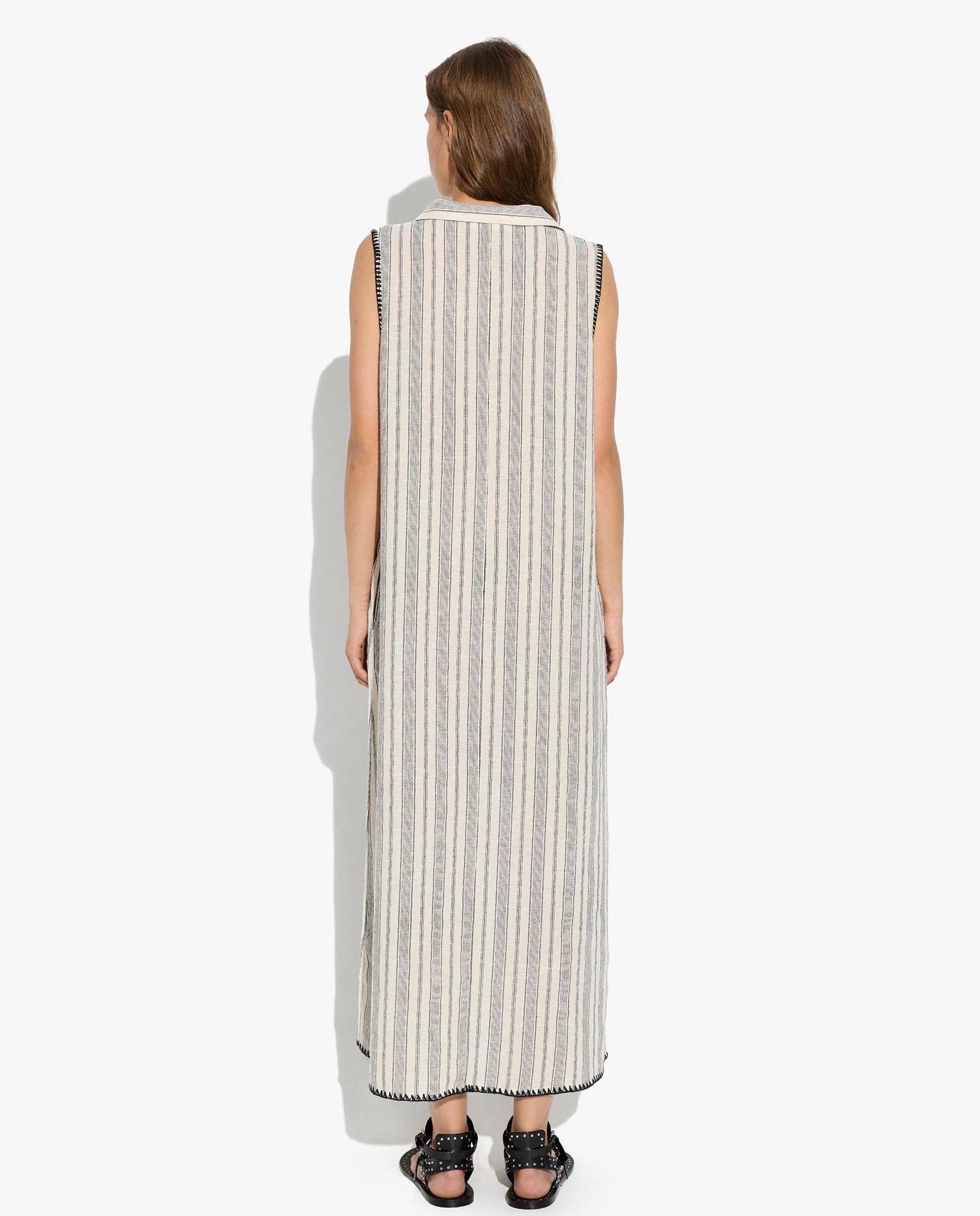 Vestido largo estilo camisero con estampado de rayas - Parfois - Multicolor Multicolor-3