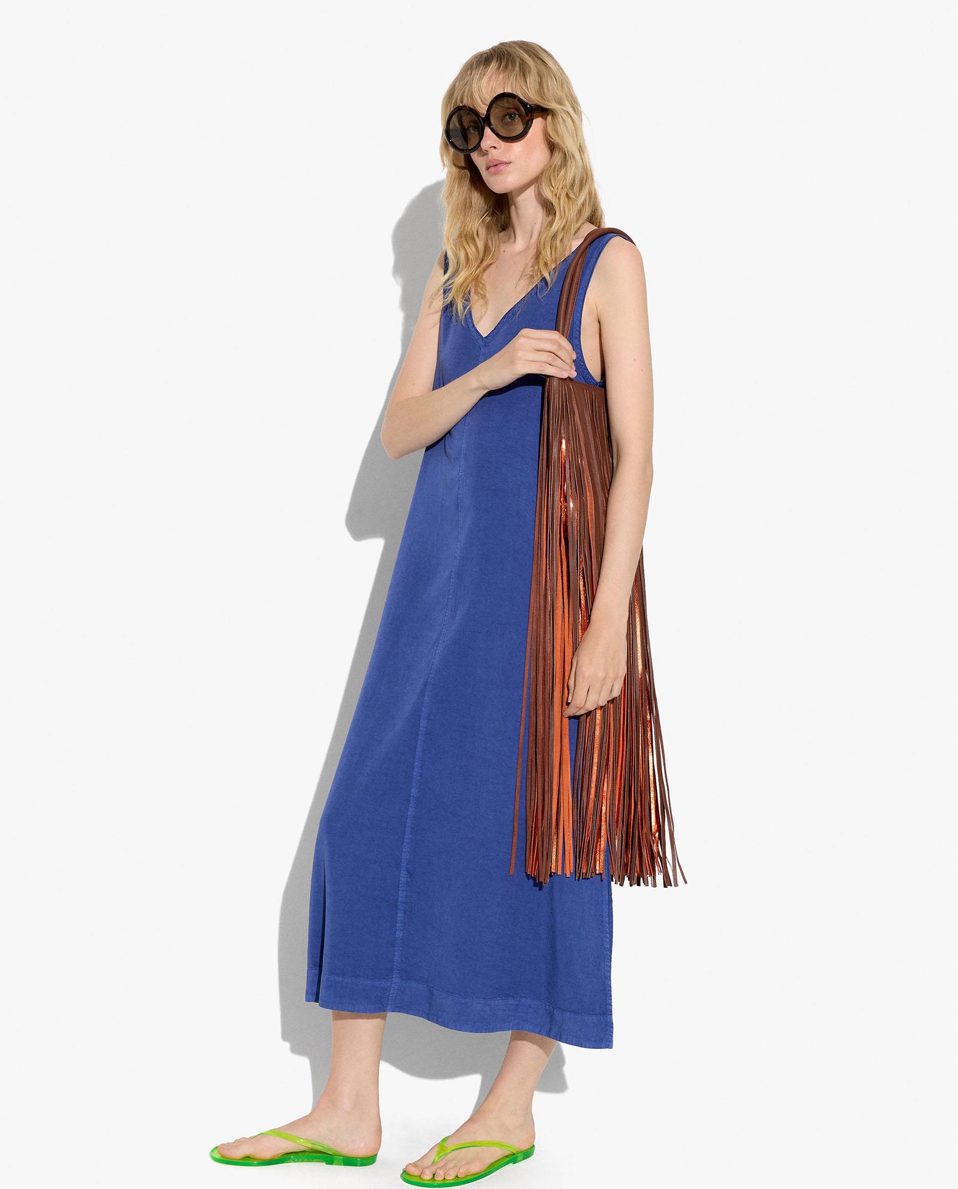 Parfois - Vestido midi 100% liocel sin mangas fluido en liso.