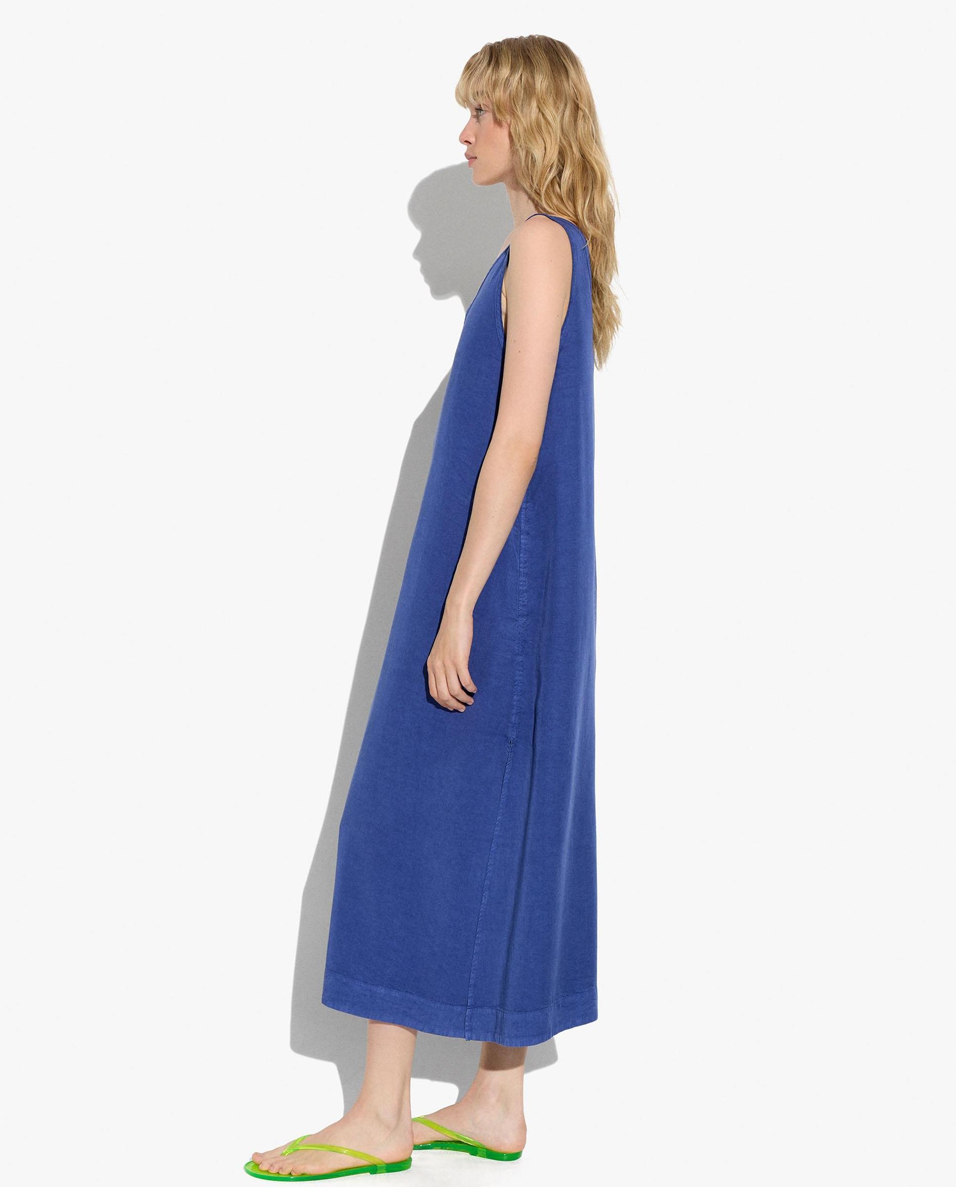 Vestido midi 100% liocel sin mangas fluido en liso - Parfois - Azul Azul-2