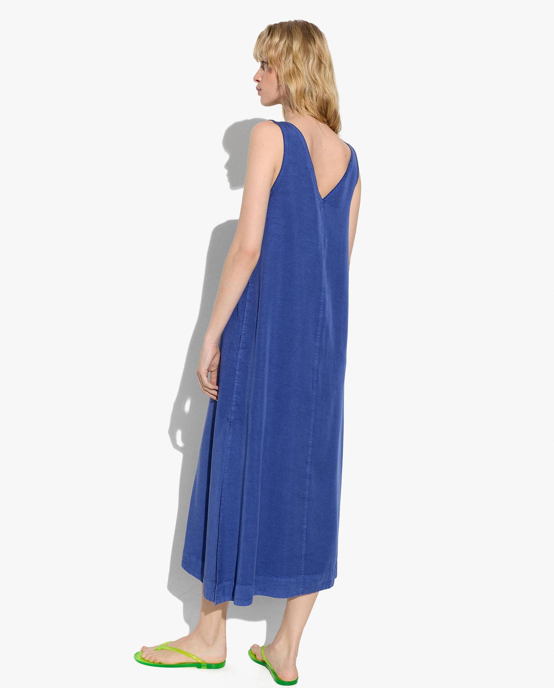 Vestido midi 100% liocel sin mangas fluido en liso - Parfois - Azul Azul-3