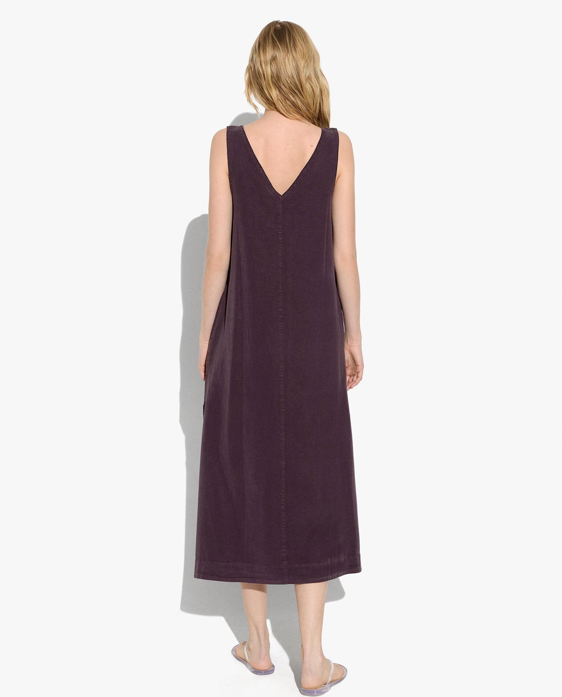 Vestido midi 100% liocel sin mangas fluido en liso - Parfois - Marrón oscuro Marrón oscuro-3