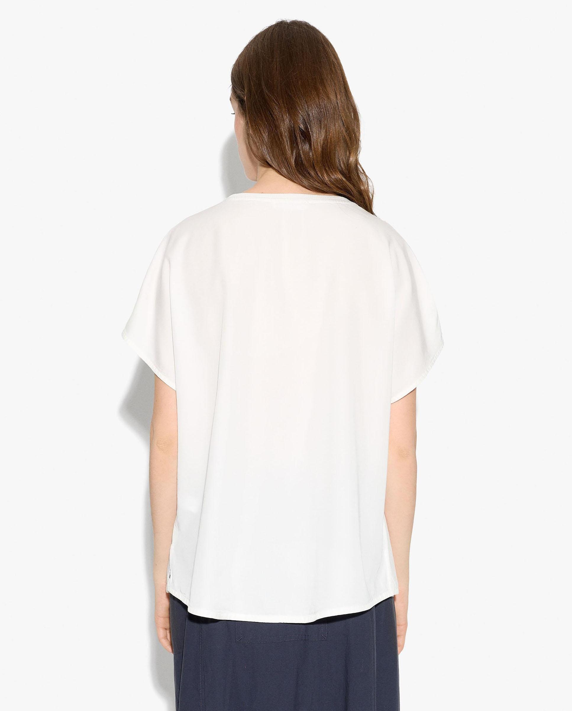 Top de mujer 100% liocel de manga corta en liso - Parfois - Crudo Crudo-4