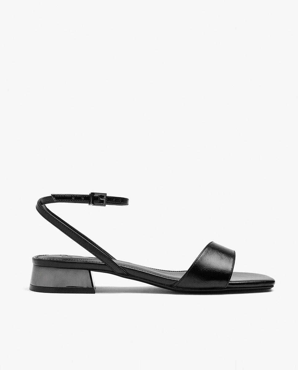 Parfois - Sandalias de tacón de mujer con cierre de hebilla en liso.