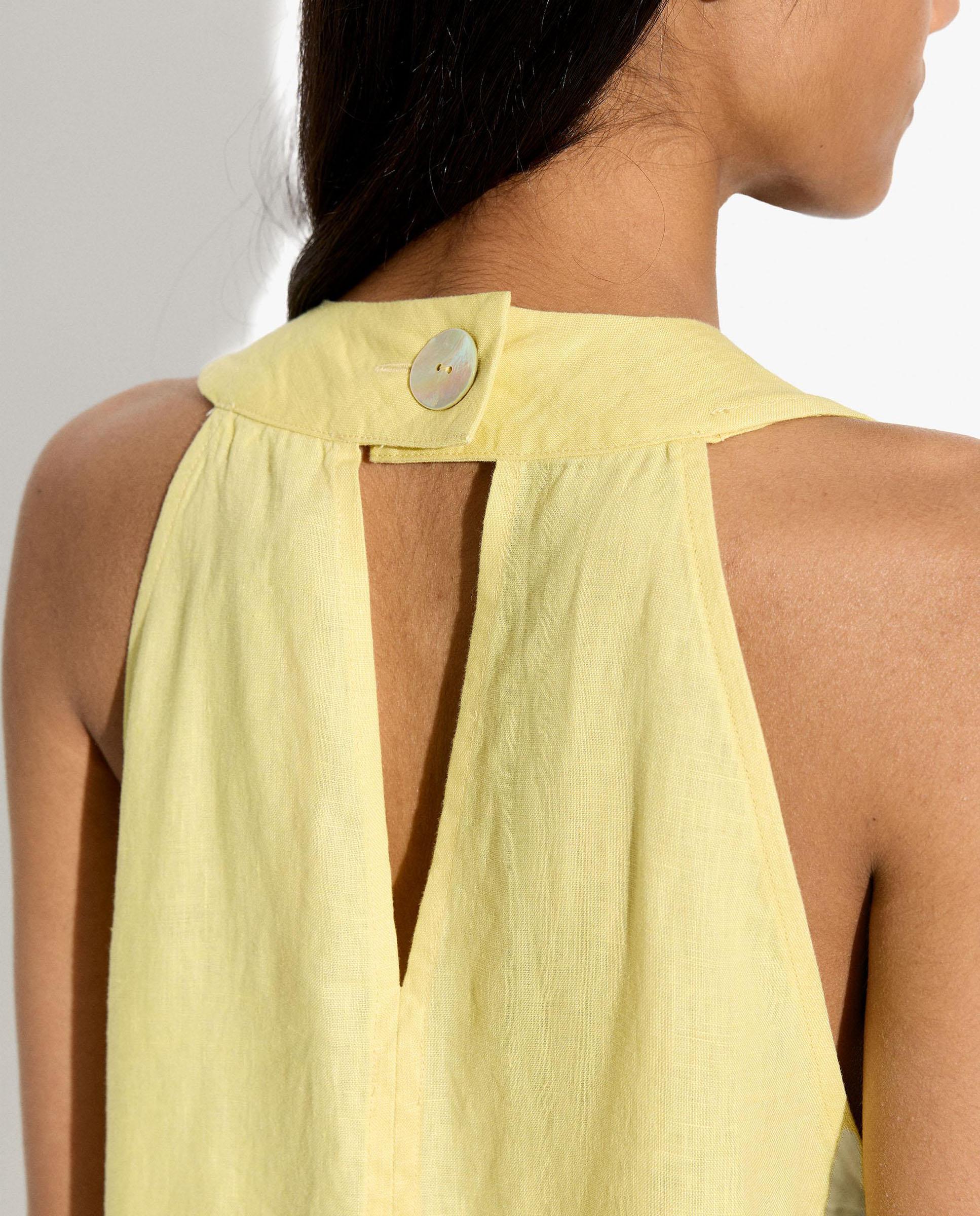 Vestido midi 100% lino sin mangas en liso - Parfois - Lima Lima-5
