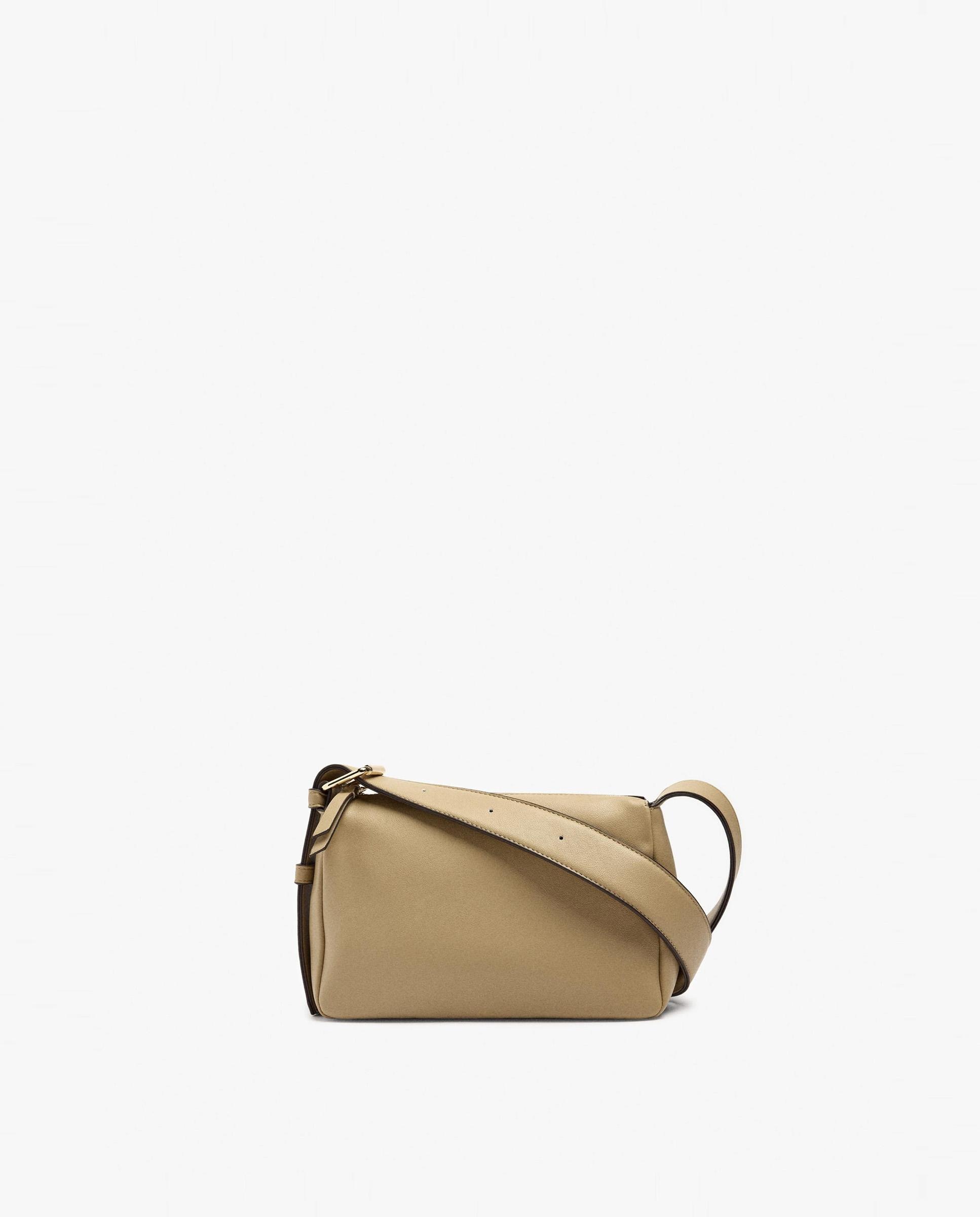 Bandolera de mujer con cierre de cremallera en liso - Parfois - Beige Beige-1