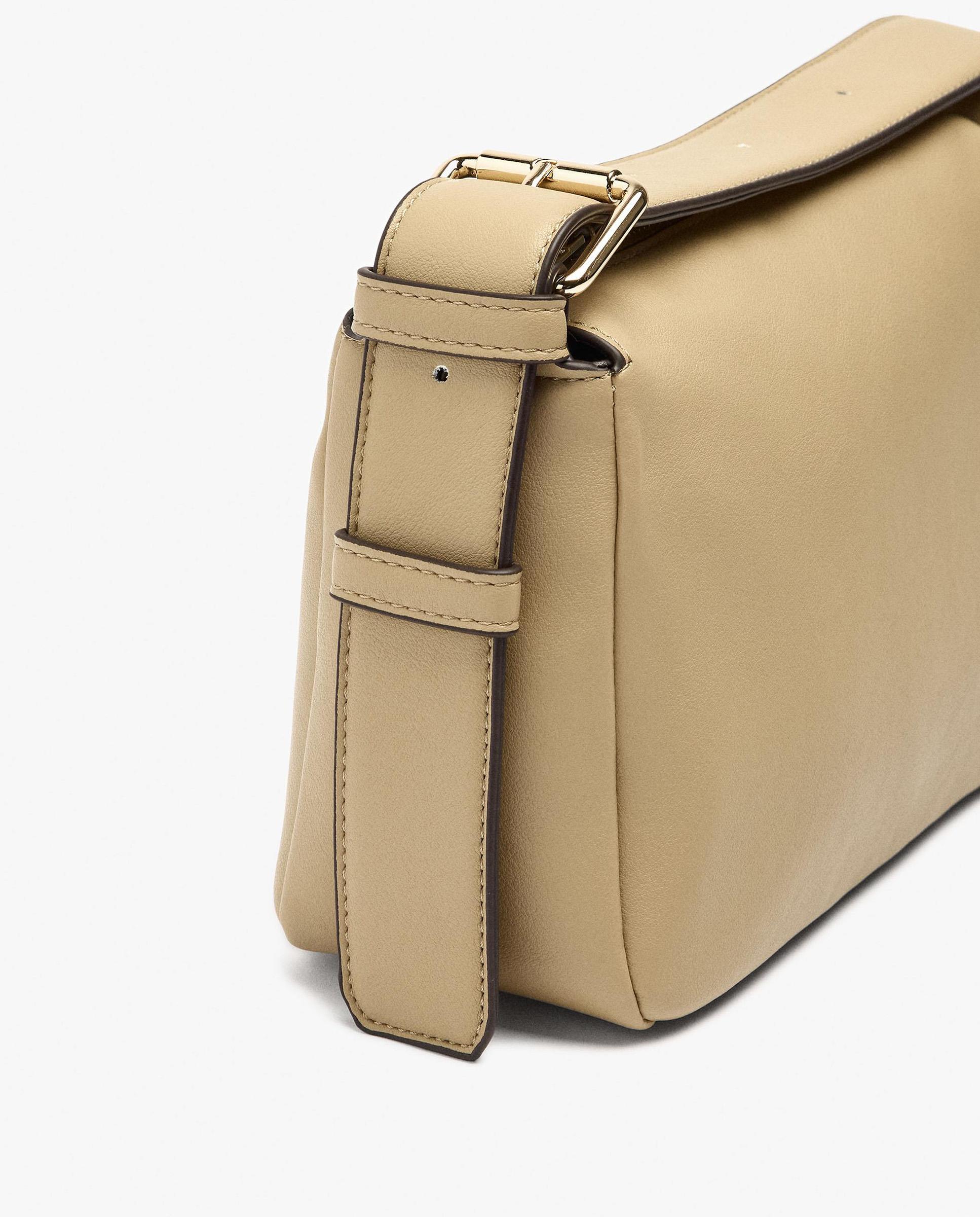 Bandolera de mujer con cierre de cremallera en liso - Parfois - Beige Beige-3
